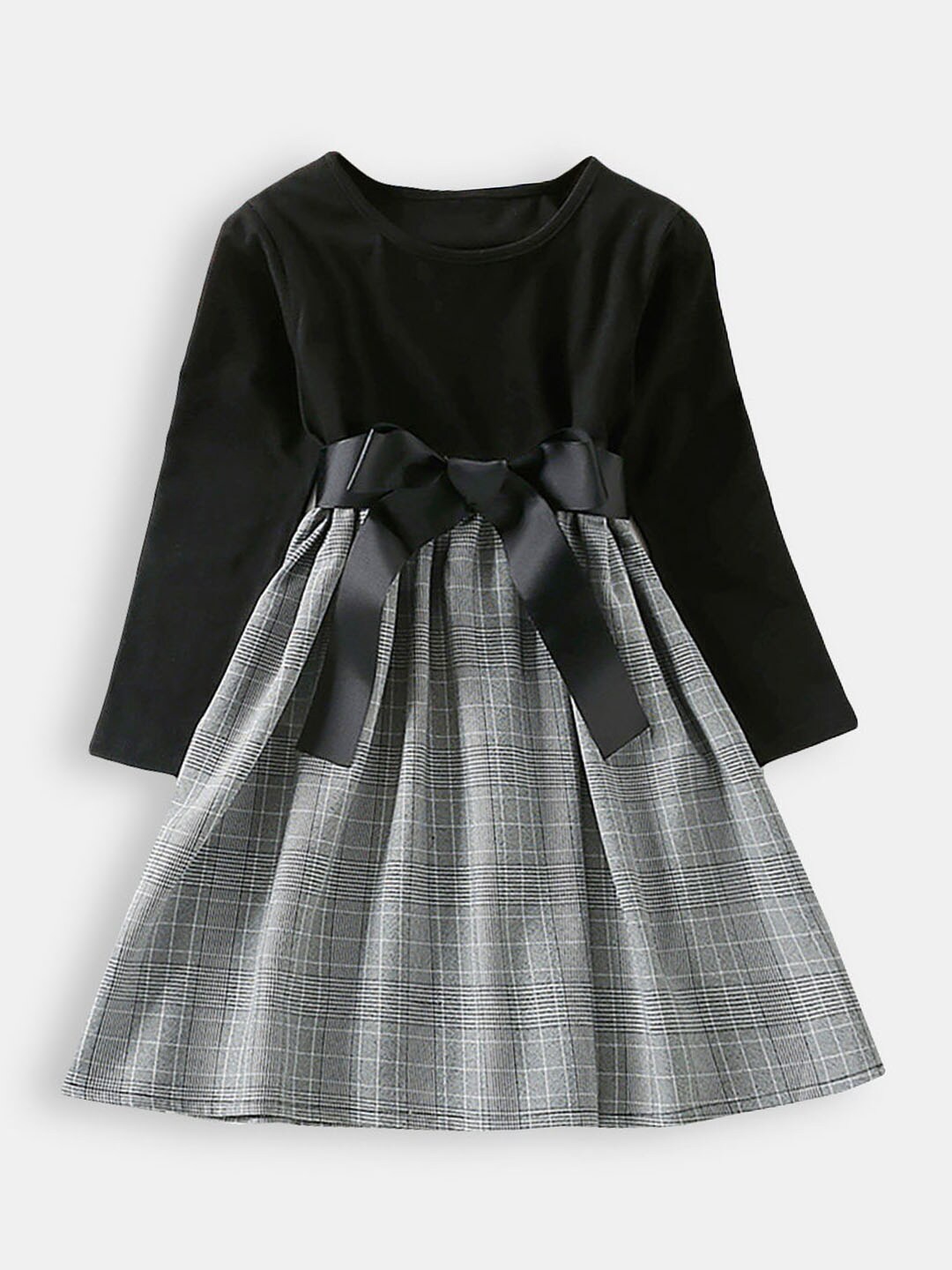 

Hopscotch Black Checked Dress