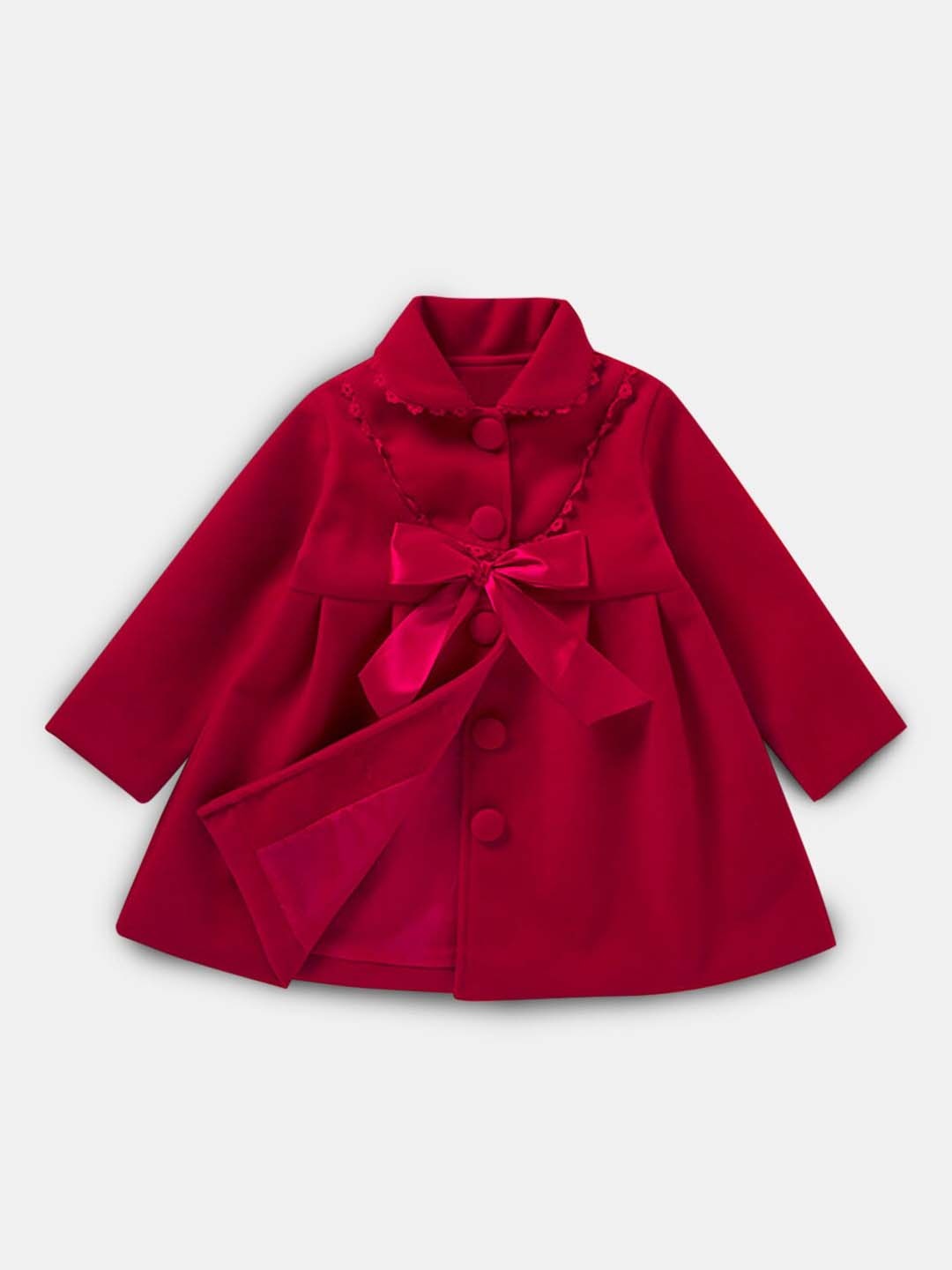 

Hopscotch Girls Red Solid Pea Coats