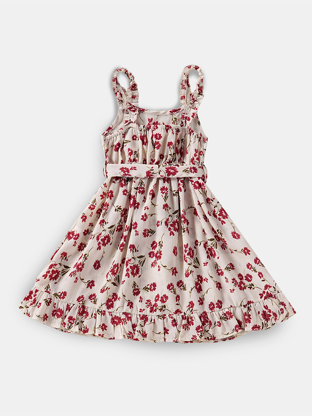 

Hopscotch Beige Floral Dress