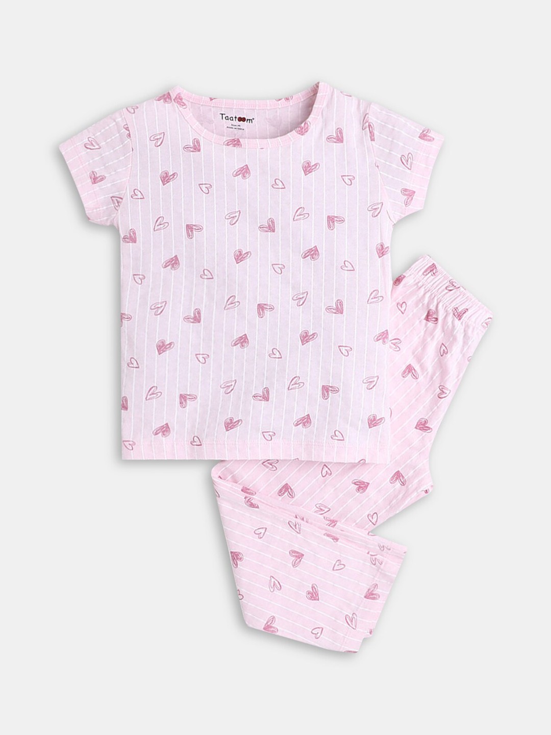 

Hopscotch Girls Pink Printed Night suits