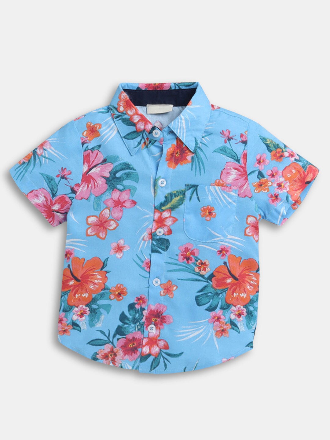 

Hopscotch Boys Blue Floral Printed Casual Shirt