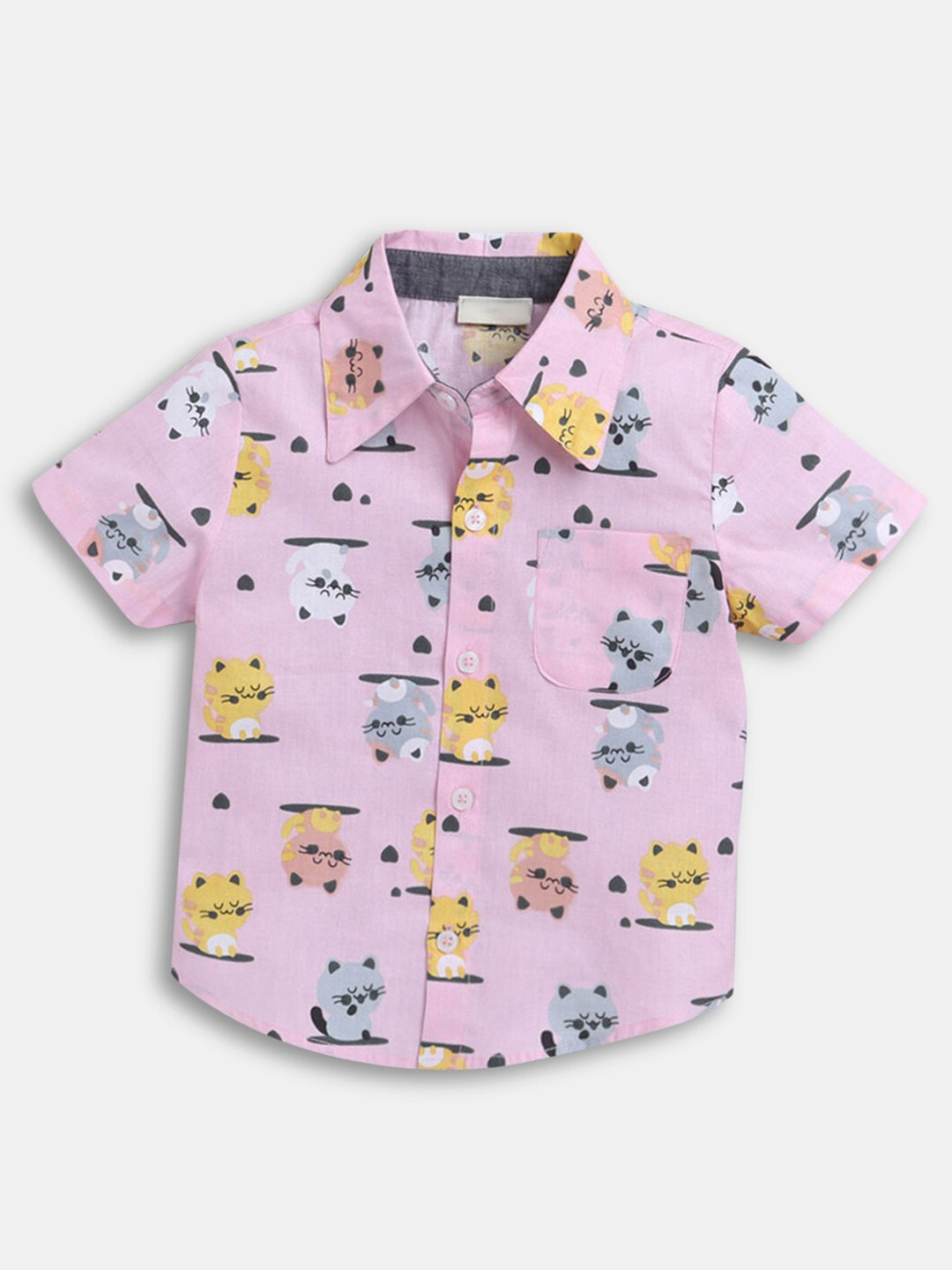 

Hopscotch Boys Pink Floral Printed Casual Shirt
