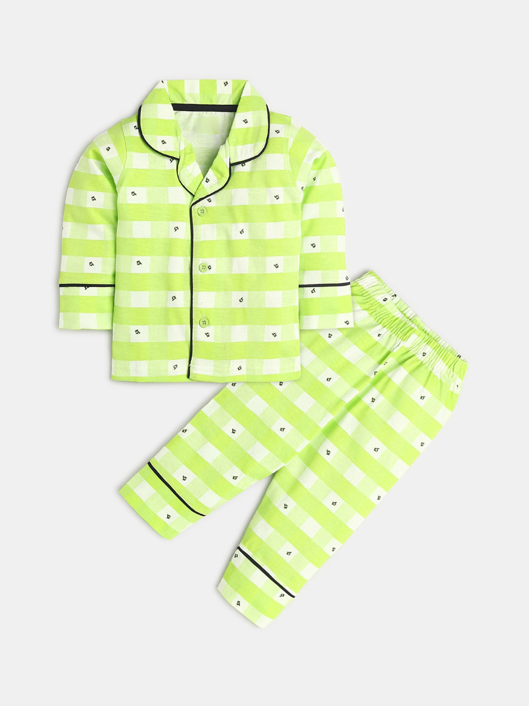 

Hopscotch Boys Green Printed Pure Cotton Night suit