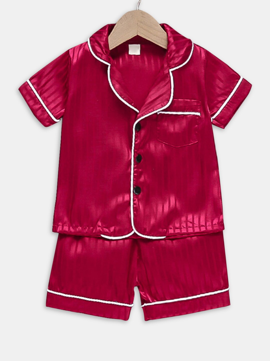 

Hopscotch Girls Red & White Striped Night suit set