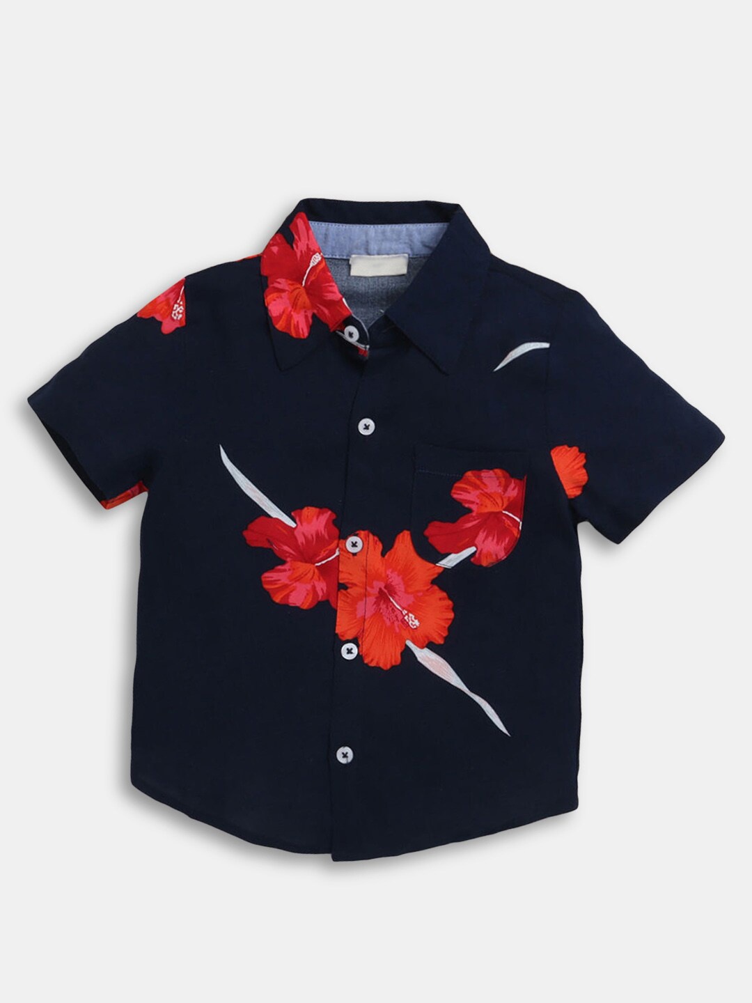 

Hopscotch Boys Blue Floral Casual Shirt