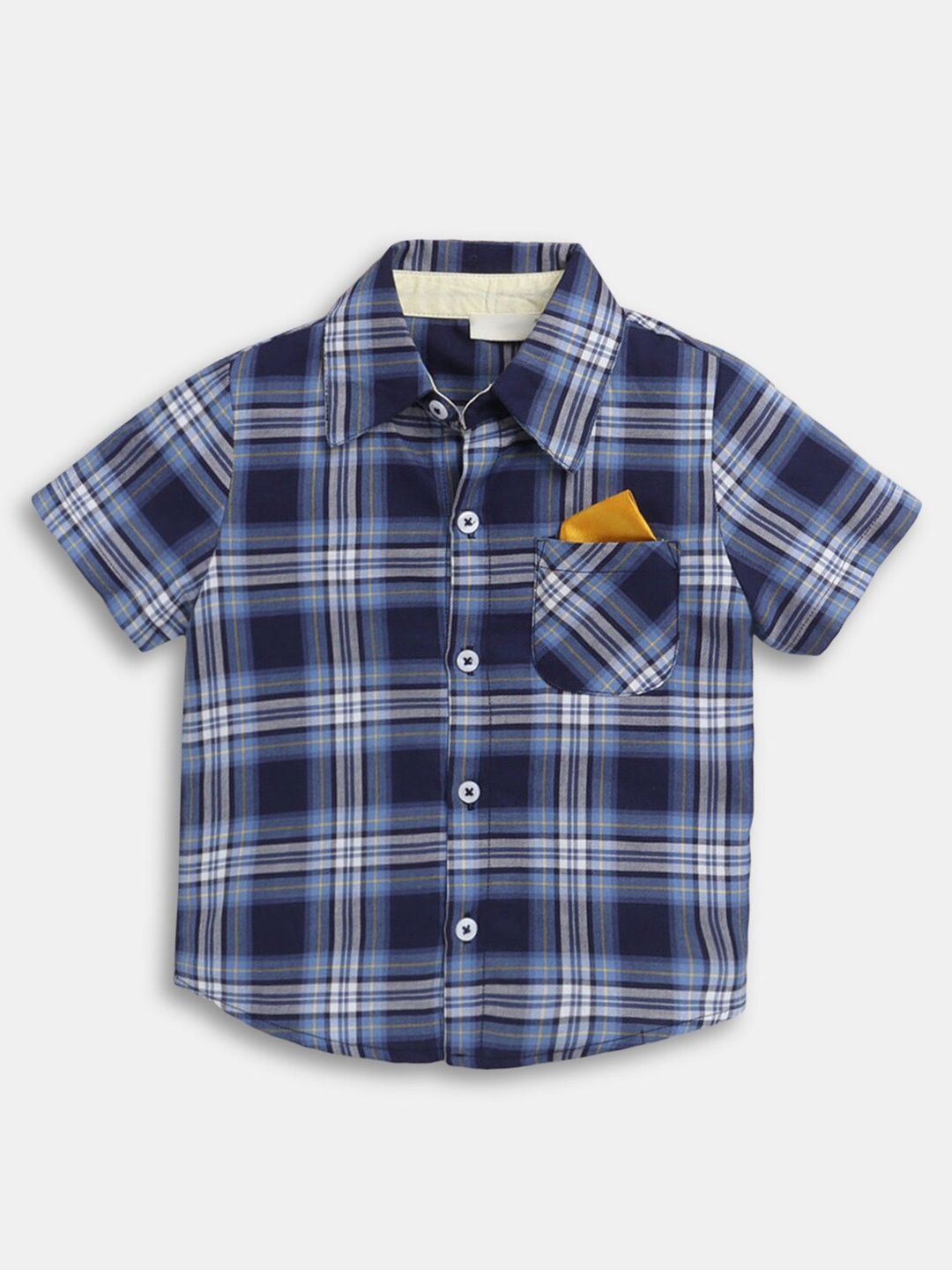 

Hopscotch Boys Blue Tartan Checks Checked Casual Shirt