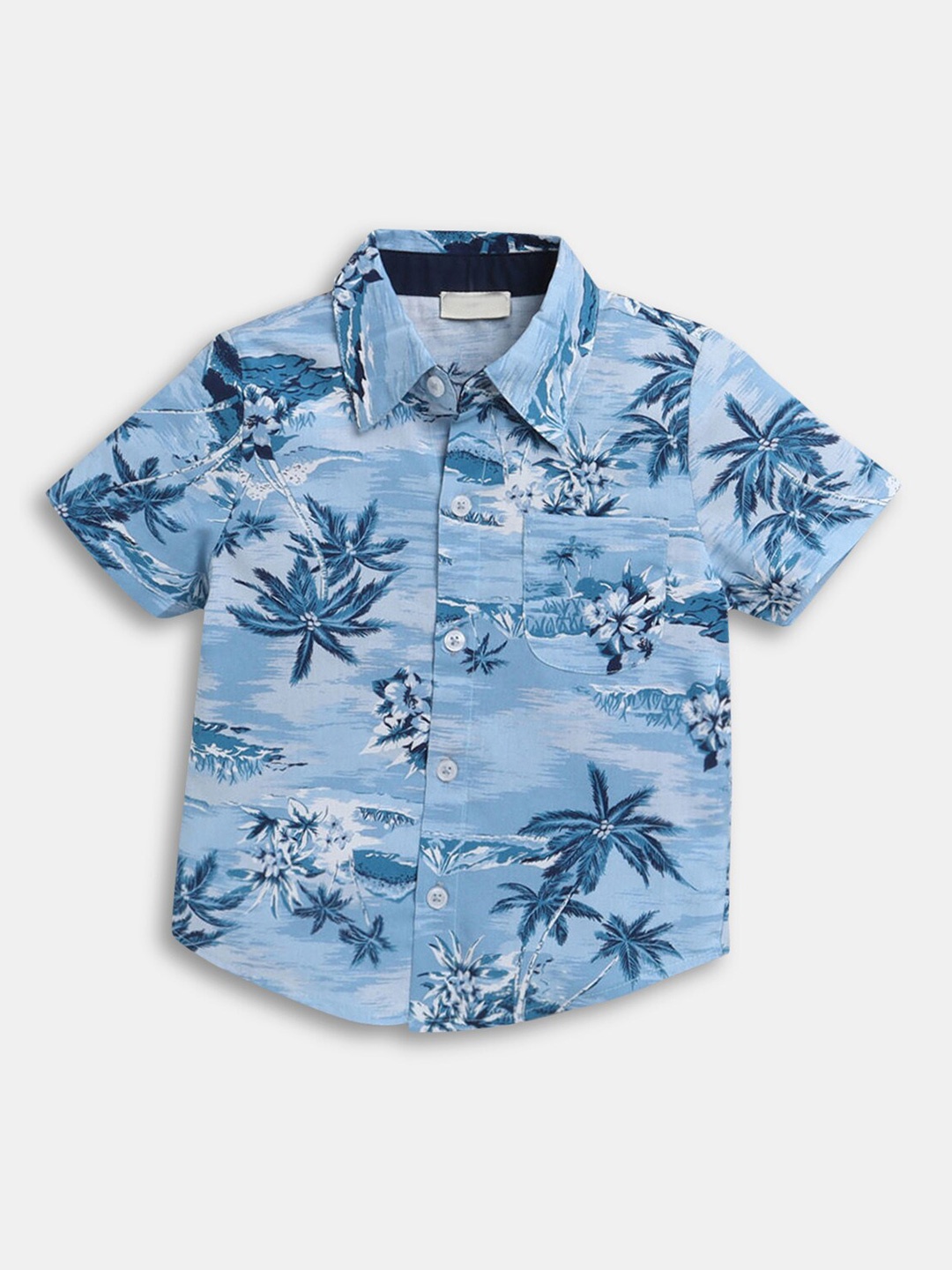 

Hopscotch Boys Blue Floral Printed Casual Shirt