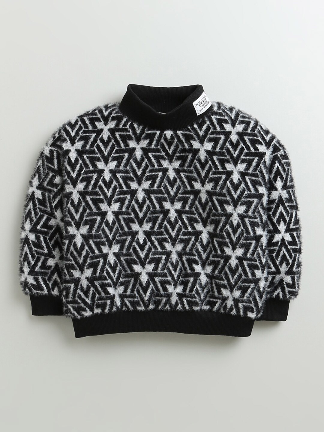 

Hopscotch Boys Black Printed Sweatshirt