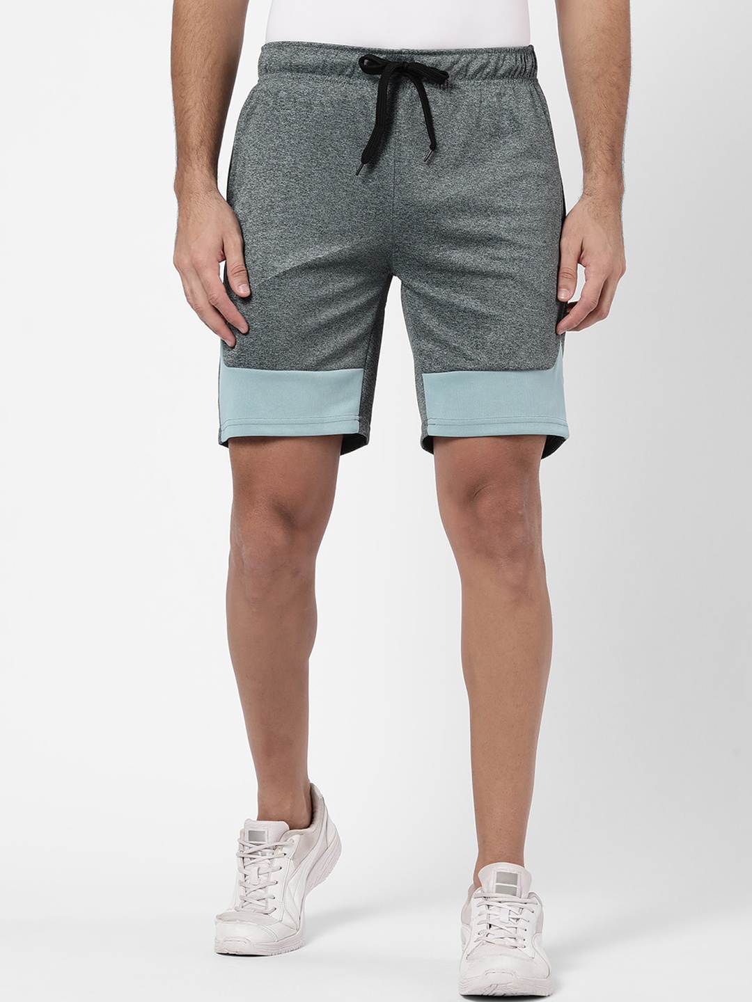

R&B Men Blue Colourblocked Sports Shorts