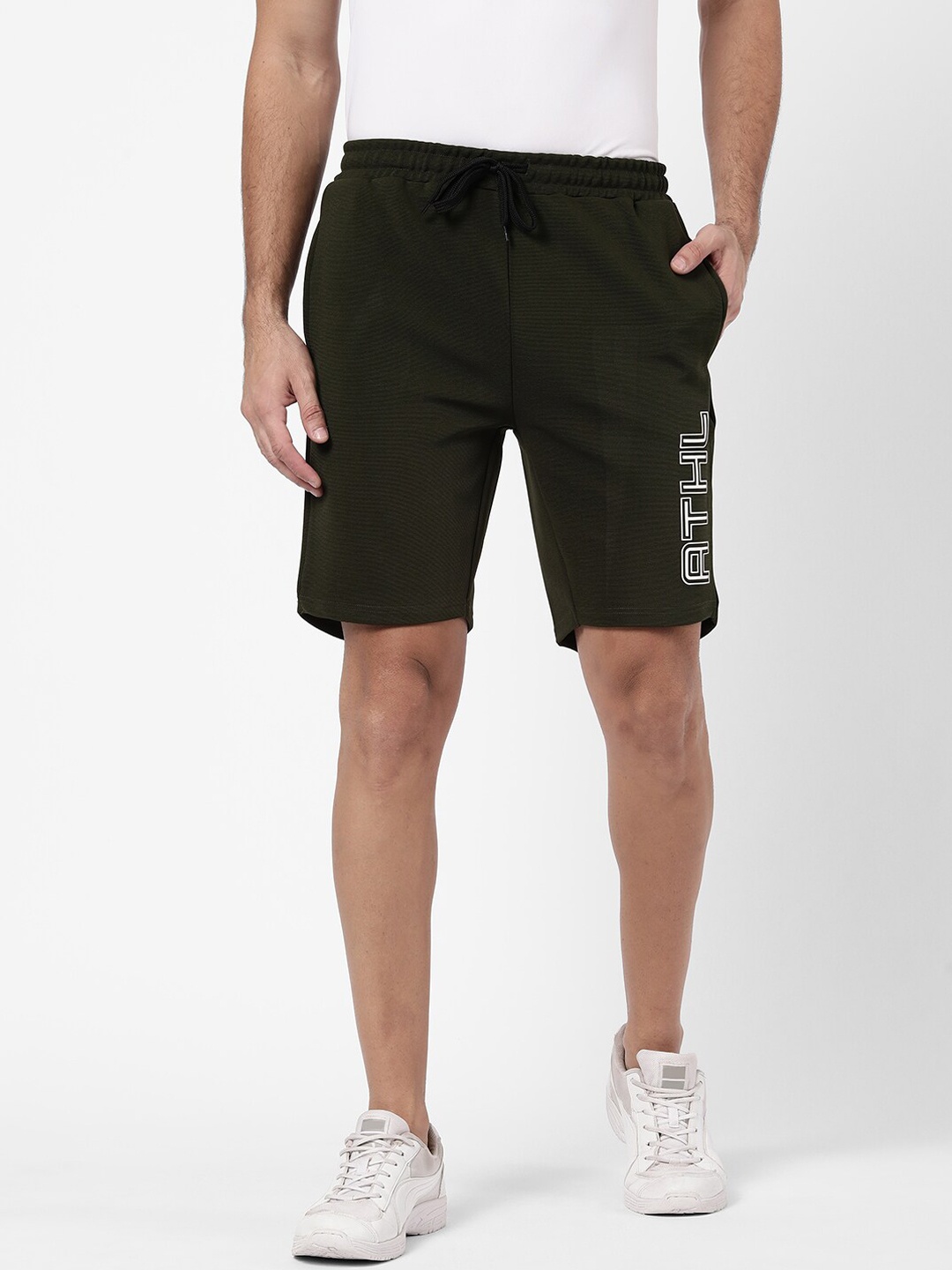 

R&B Men Olive Green Sports Shorts