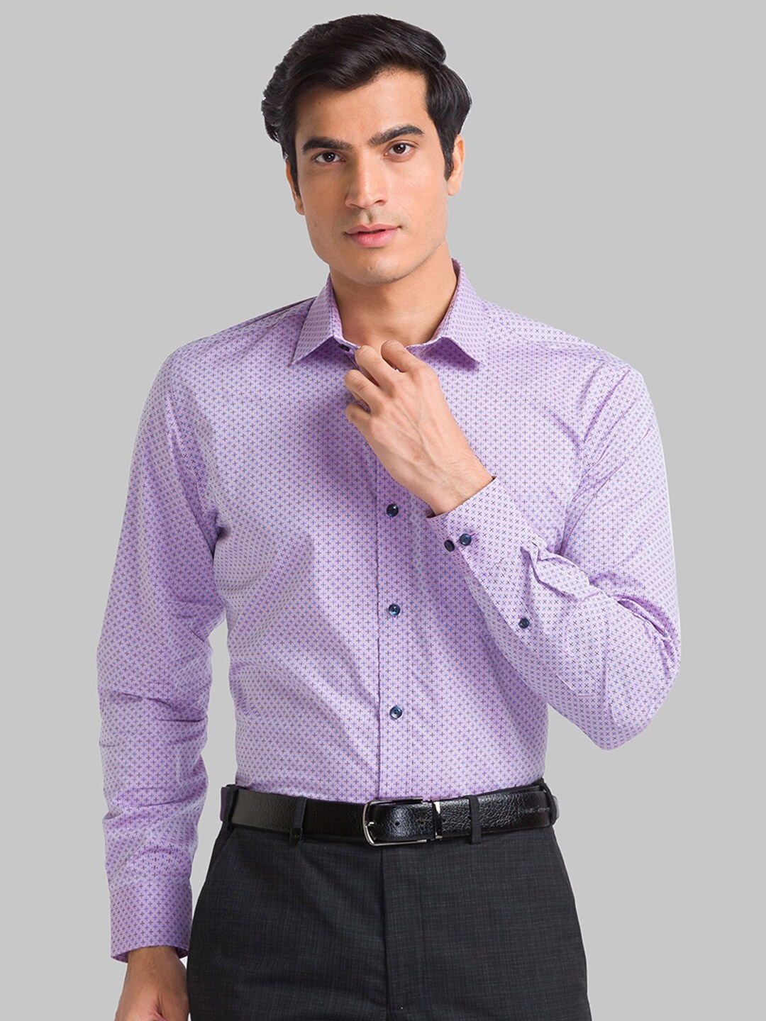 

Park Avenue Men Violet Micro Checks Checked Formal Shirt