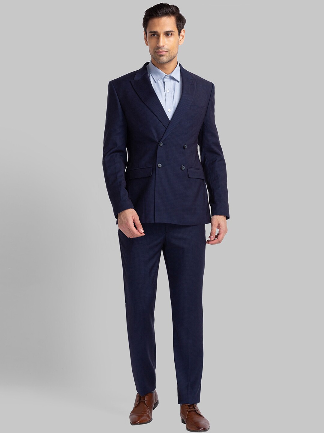 

Park Avenue Men Blue Solid Super Slim Fit Suits