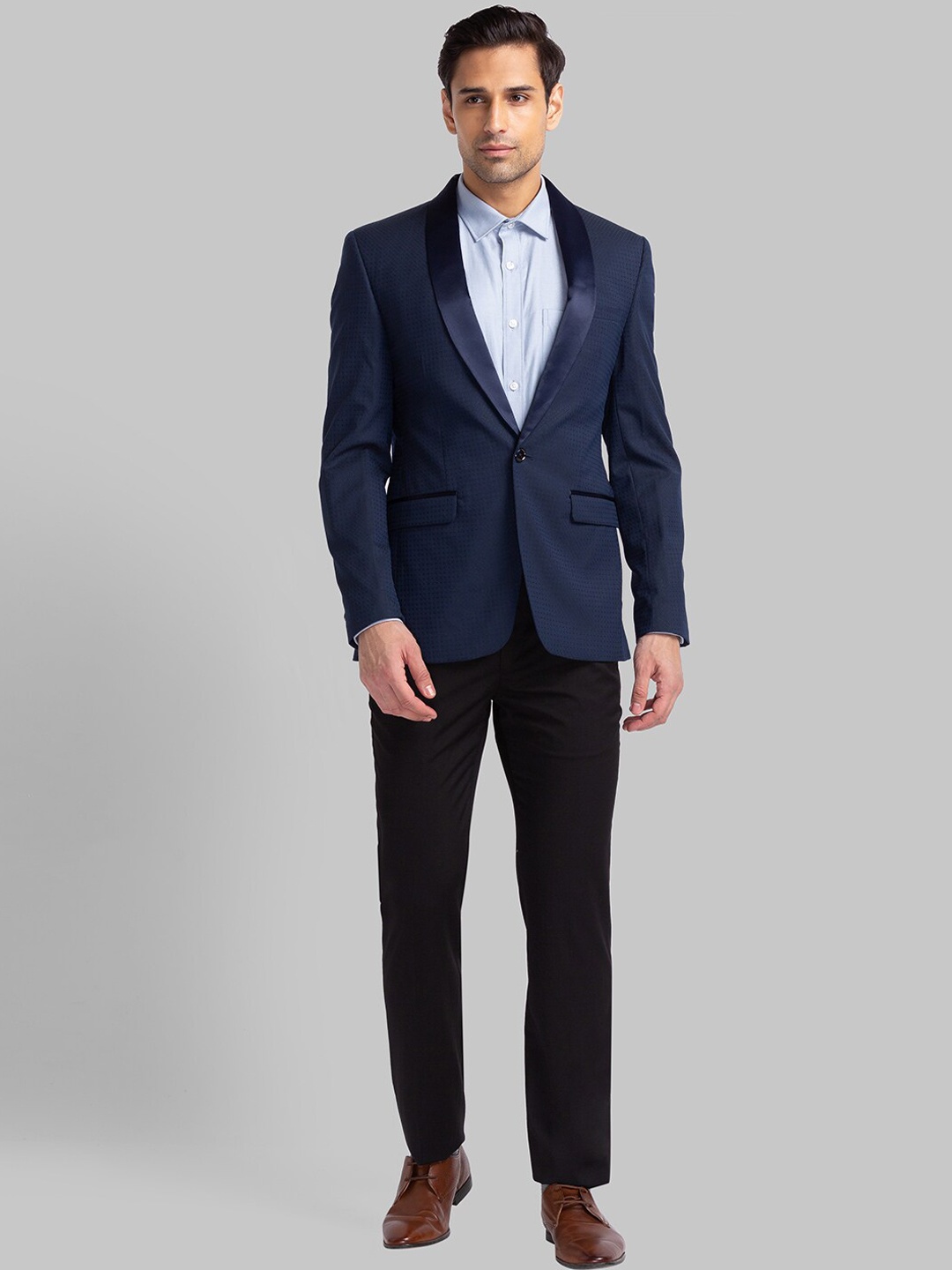 

Park Avenue Men Blue Solid Slim-Fit Single-Breasted Two-Piece Formal Suit