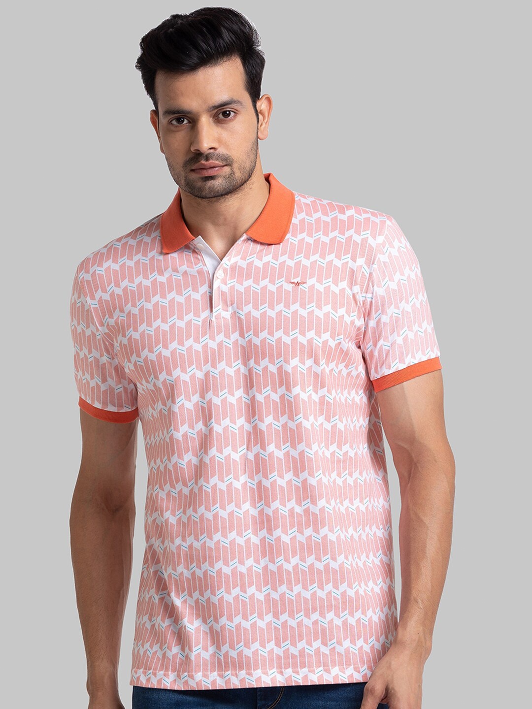 

Park Avenue Men Red Polo Collar Slim Fit T-shirt