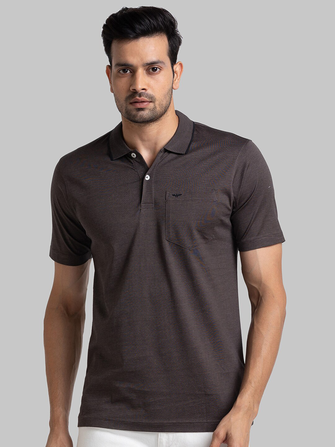 

Park Avenue Men Black Polo Collar Slim Fit T-shirt