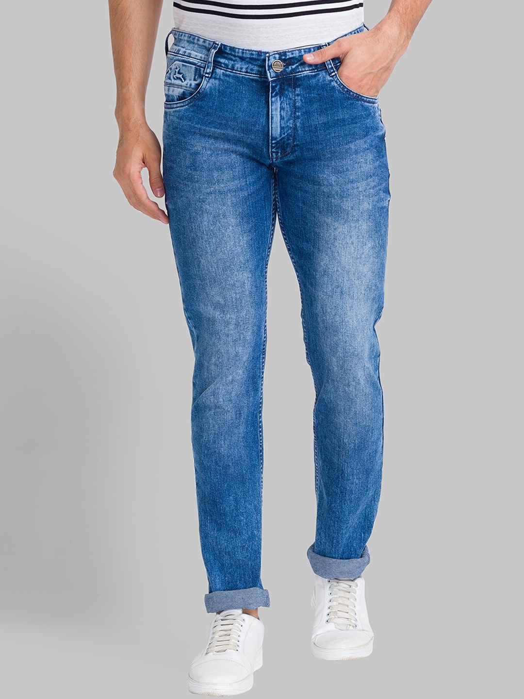 

Parx Men Blue Tapered Fit Heavy Fade Jeans
