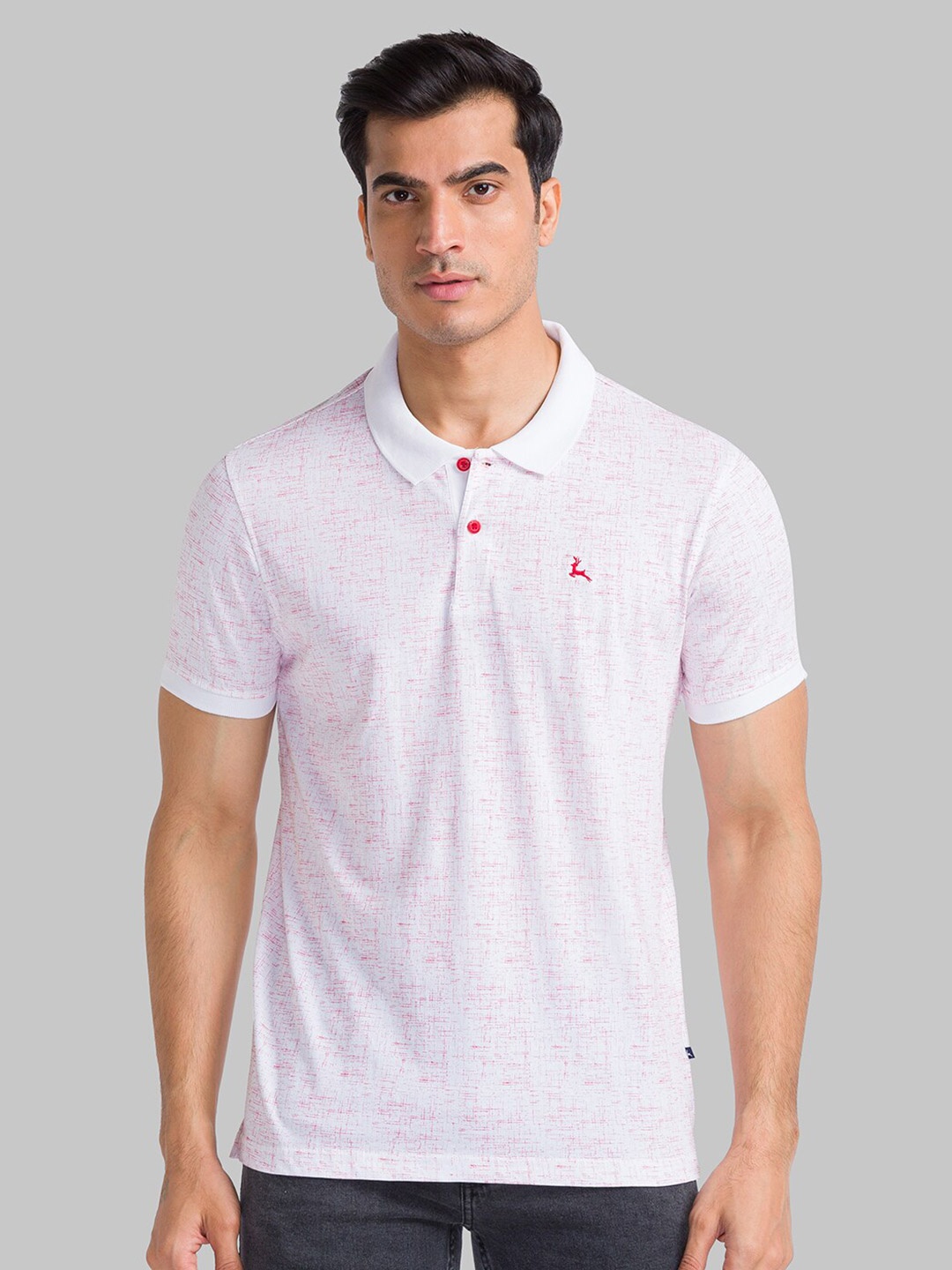 

Parx Men White Polo Collar Extended Sleeves T-shirt