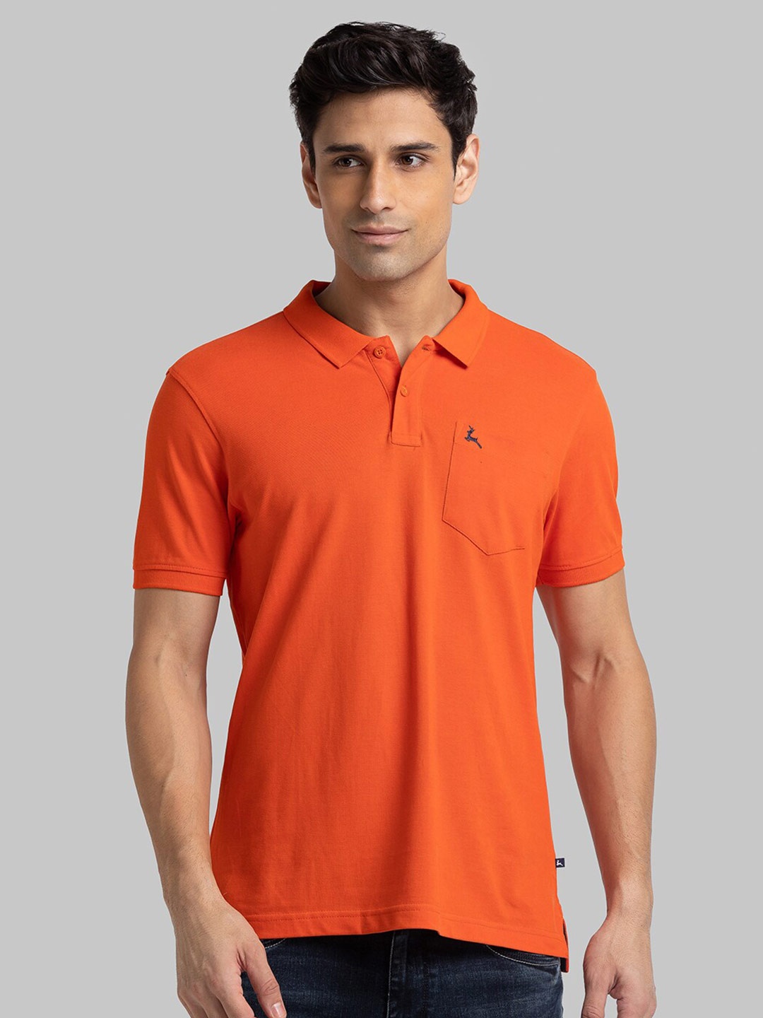 

Parx Men Orange Polo Collar T-shirt