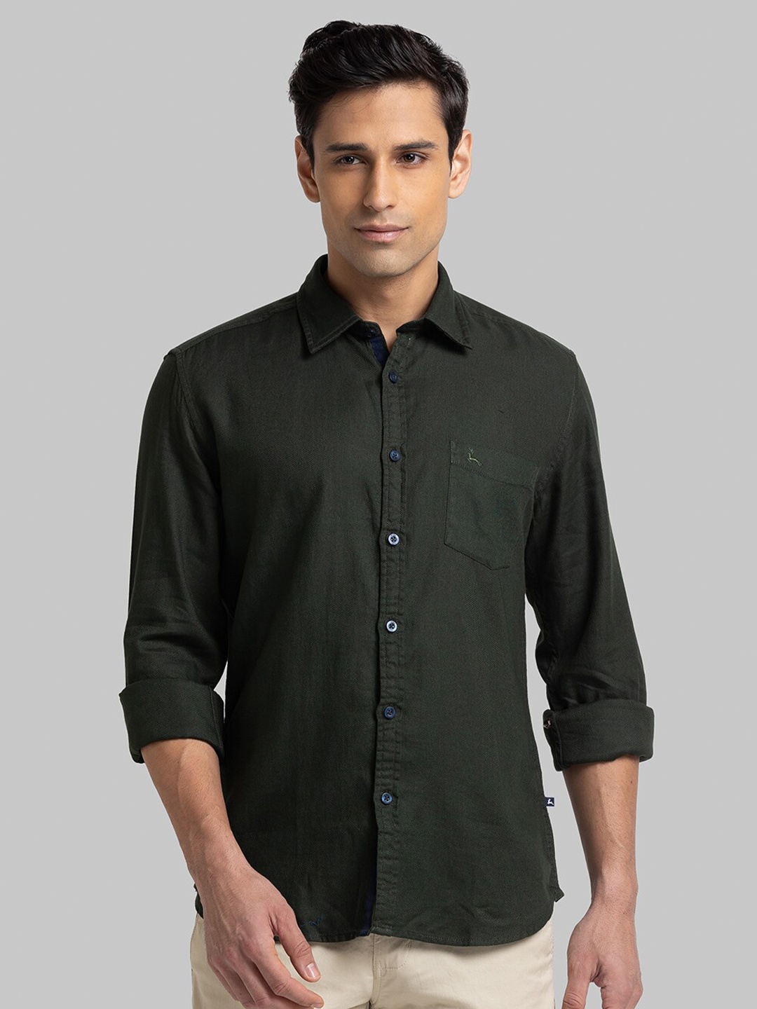 

Parx Men Green Slim Fit Casual Shirt