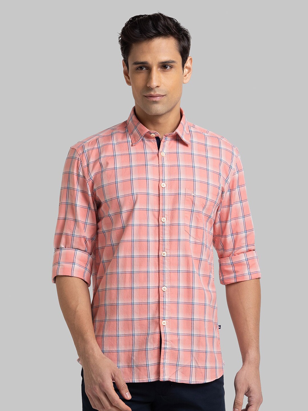 

Parx Men Brown Slim Fit Tartan Checks Checked Casual Shirt