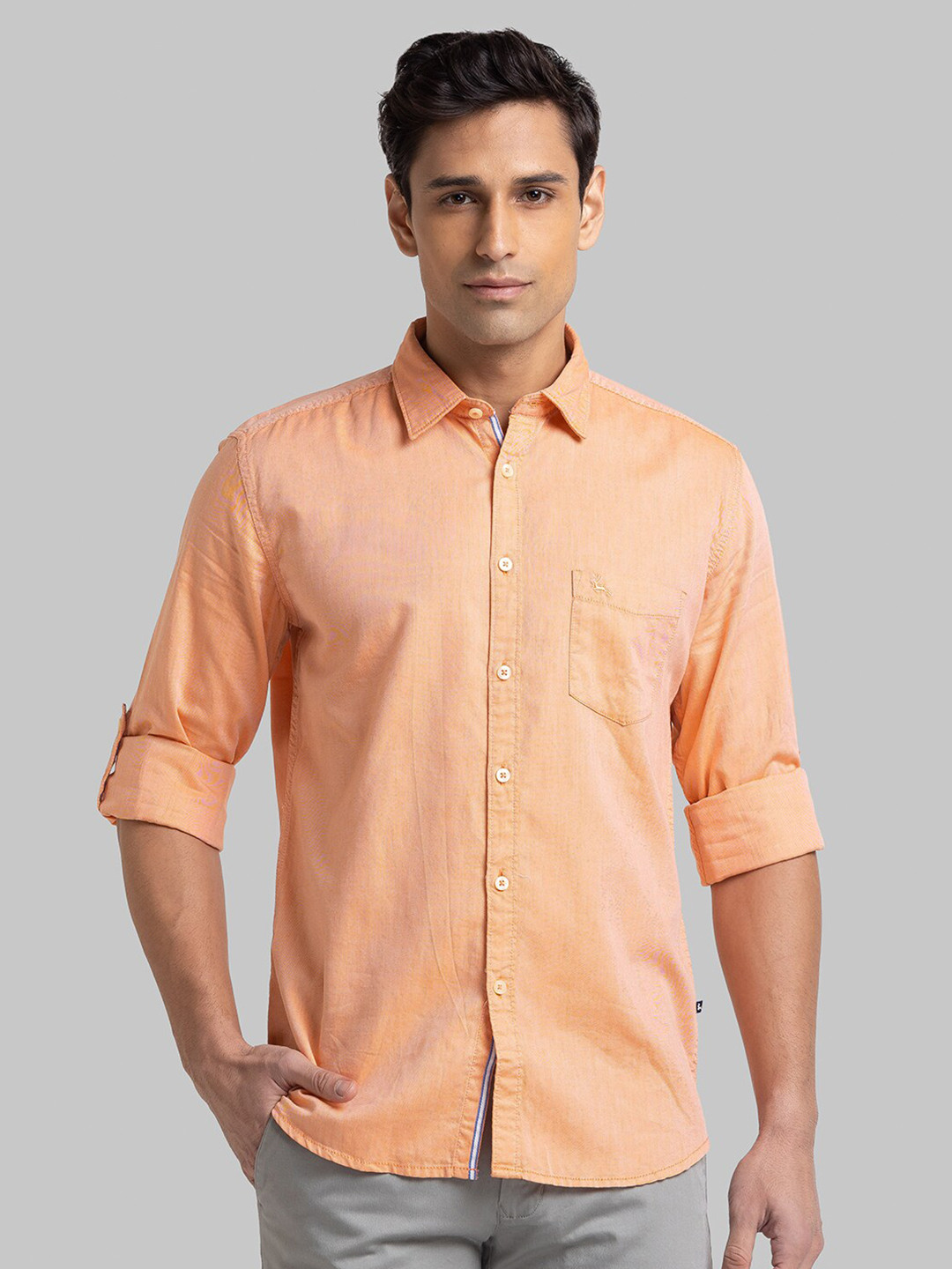 

Parx Men Orange Slim Fit Casual Shirt
