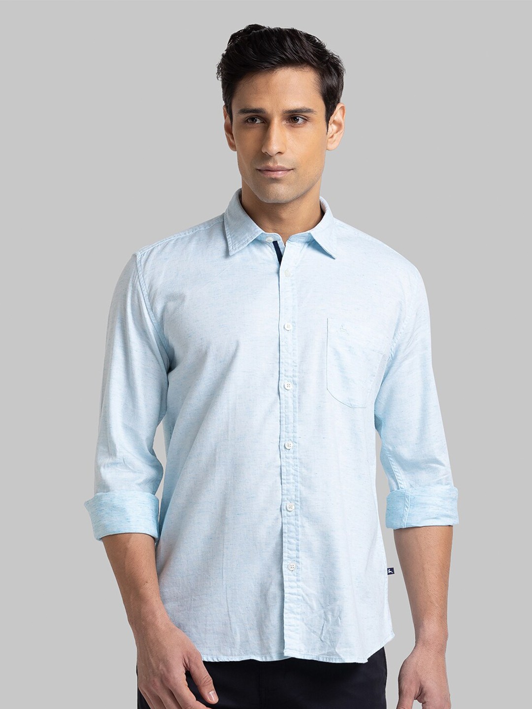 

Parx Men Blue Slim Fit Striped Casual Shirt