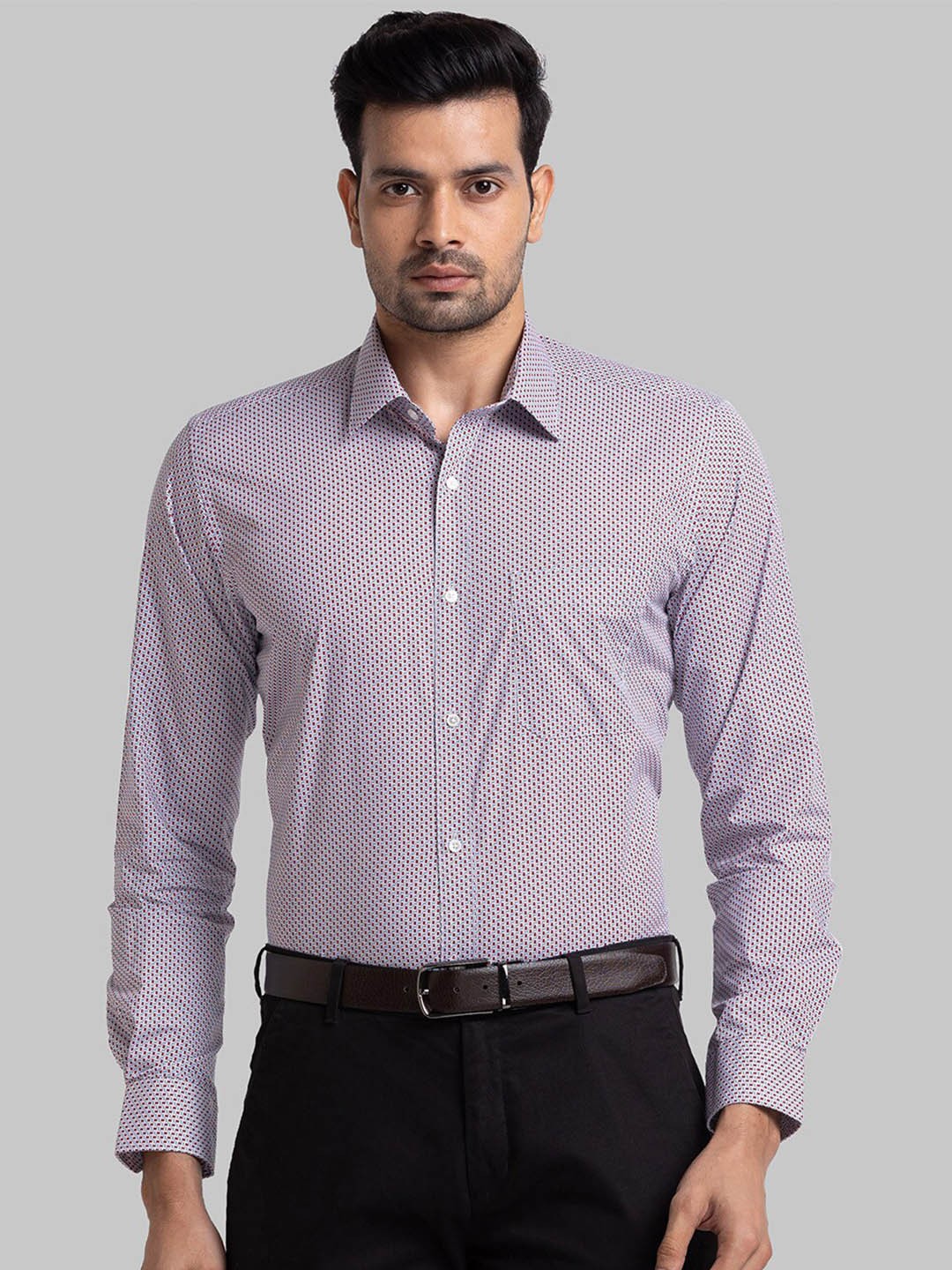 

Raymond Men Red Micro Ditsy Printed Cotton Shirt