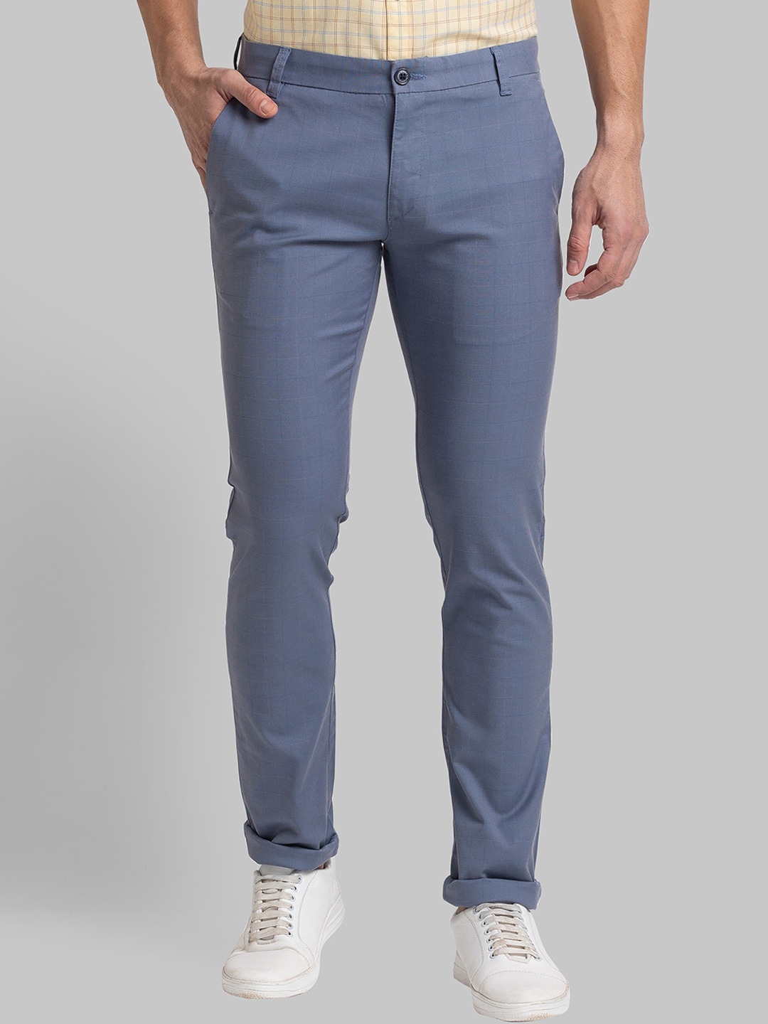

Parx Men Blue Tapered Fit Trousers