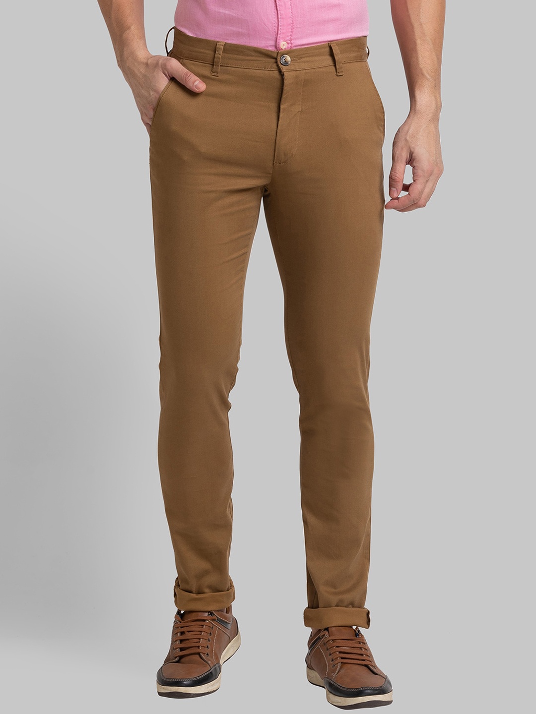 

Parx Men Khaki Tapered Fit Trousers