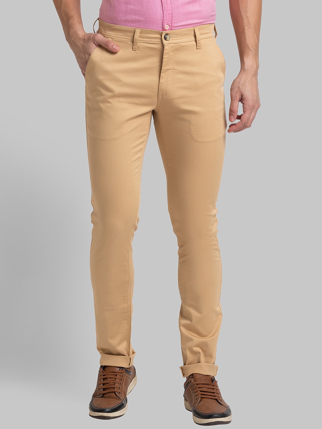

Parx Men Khaki Tapered Fit Trousers