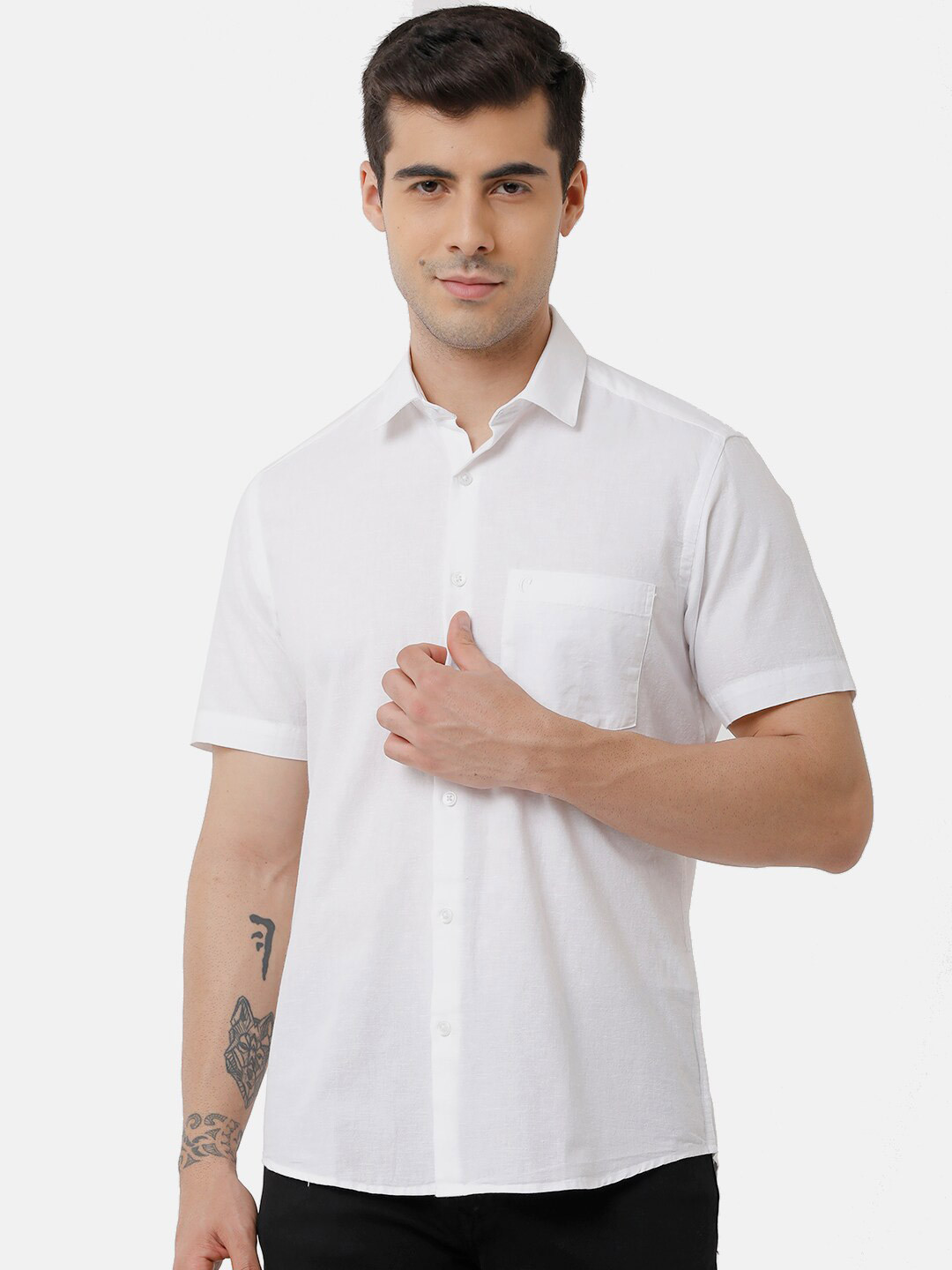 

CAVALLO by Linen Club Men White Casual Shirt