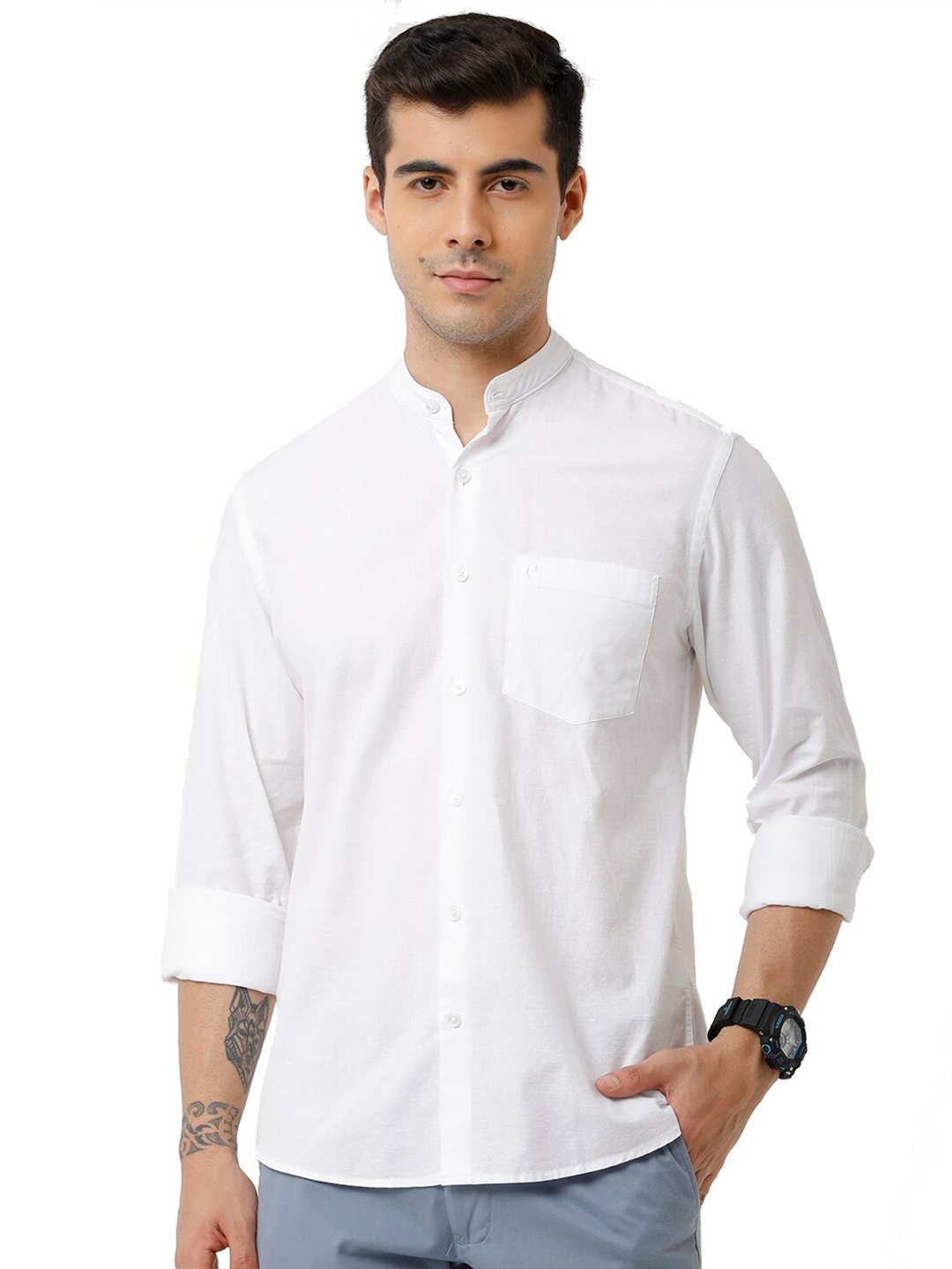

CAVALLO by Linen Club Men White Casual Shirt