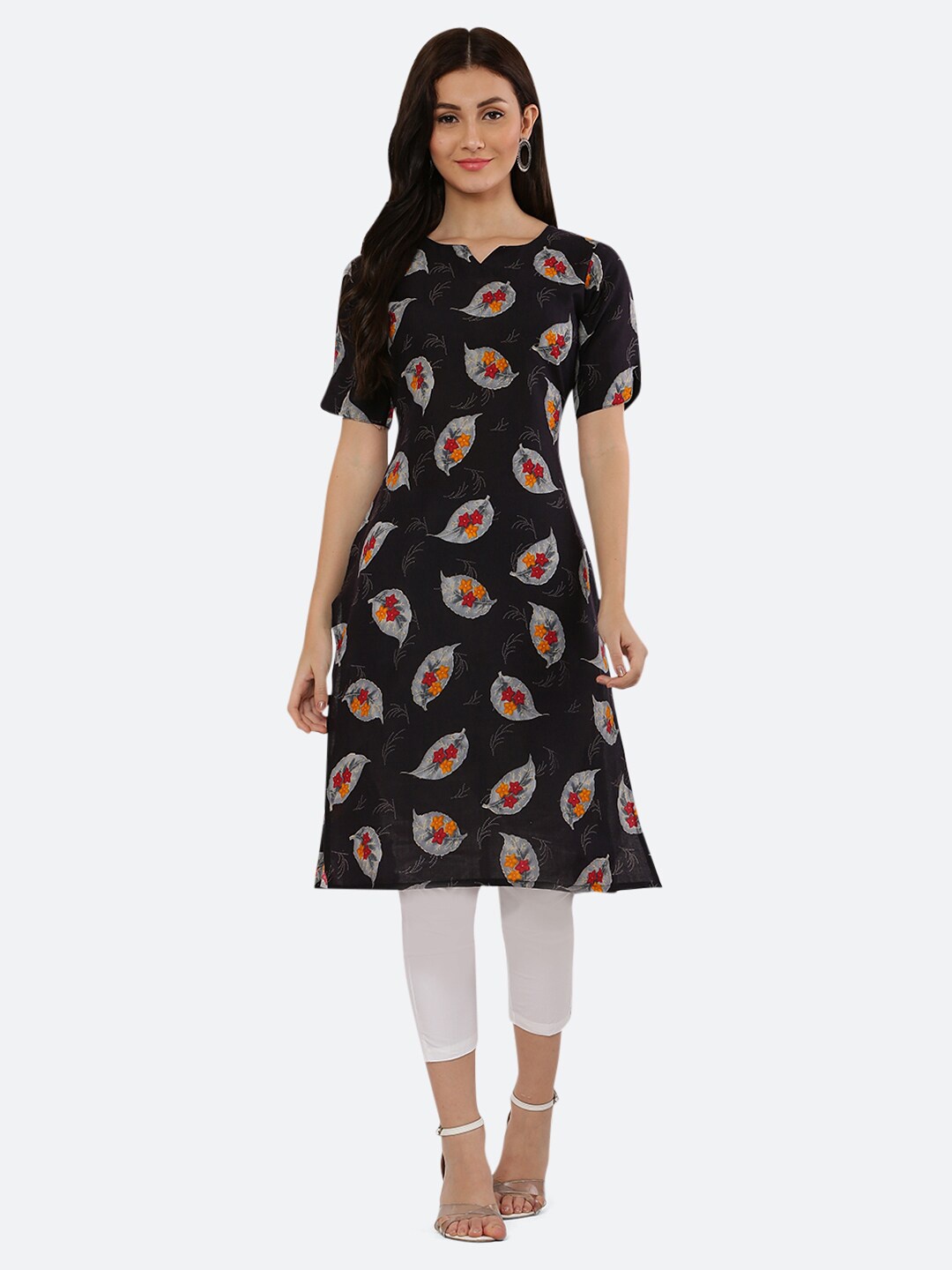 

KETAKI FASHION Women Black Floral Printed Kurta