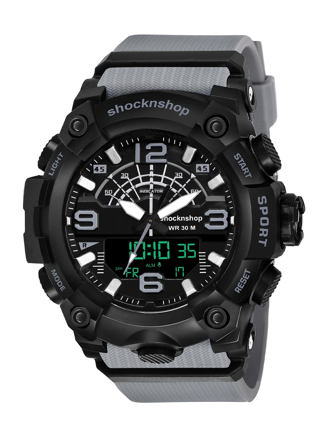

Shocknshop Men Black Dial & Grey Straps Analogue and Digital Multi Function Watch Watch02Grey
