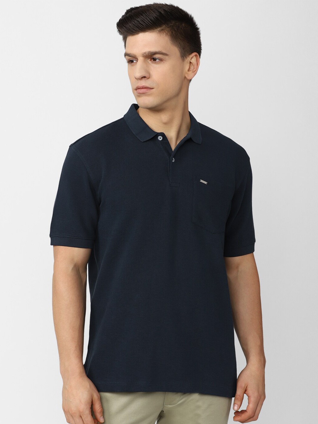 

Van Heusen Men Navy Blue Polo Collar T-shirt