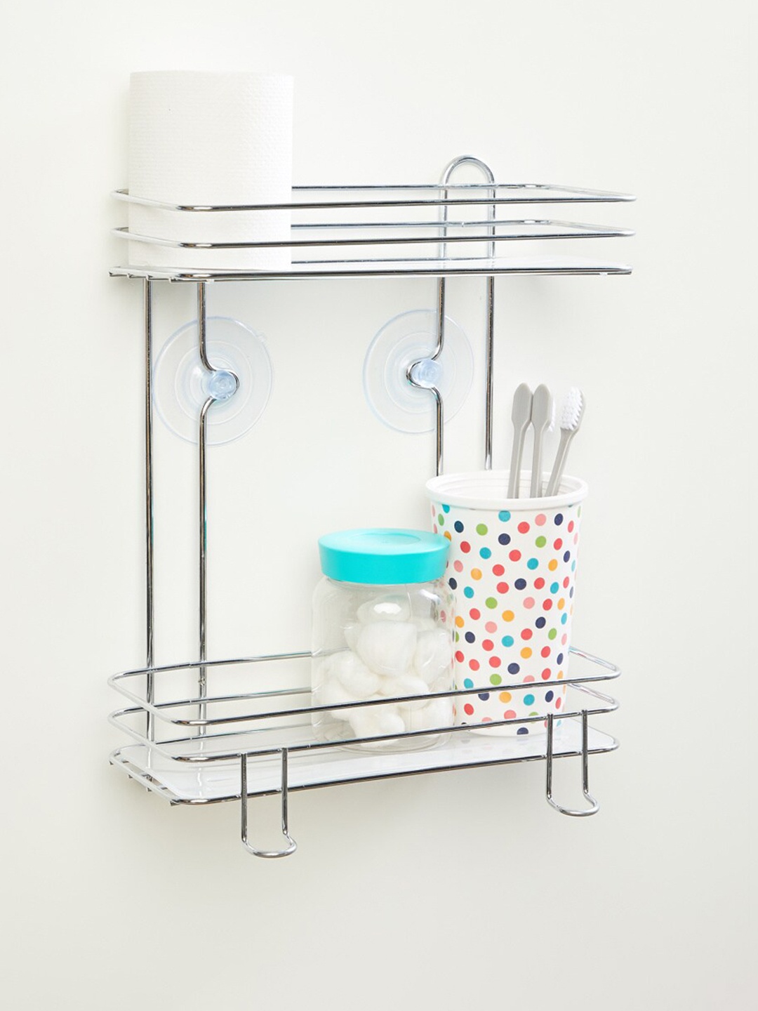 

Home Centre Silver Toned Solid Three Tier Corner Rack