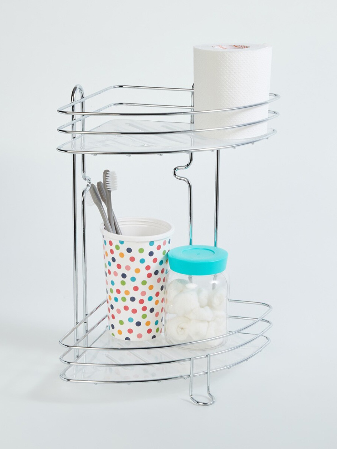 

Home Centre Silver-Toned Solid 2-Tier Shower Caddies
