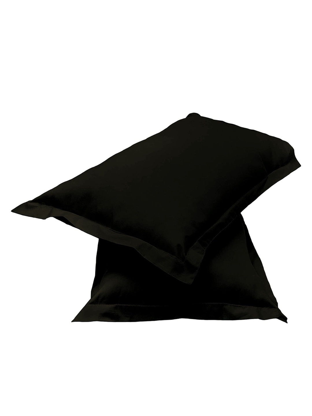

Sleeping Owls- because your sleep matters Set of 2 Black Solid Cotton Pillow Covers