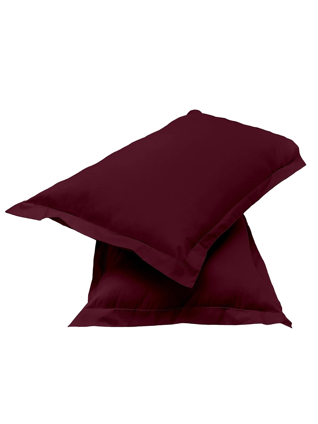 

Sleeping Owls- because your sleep matters Set Of 2 Burgundy Solid Pure Cotton Pillow Covers