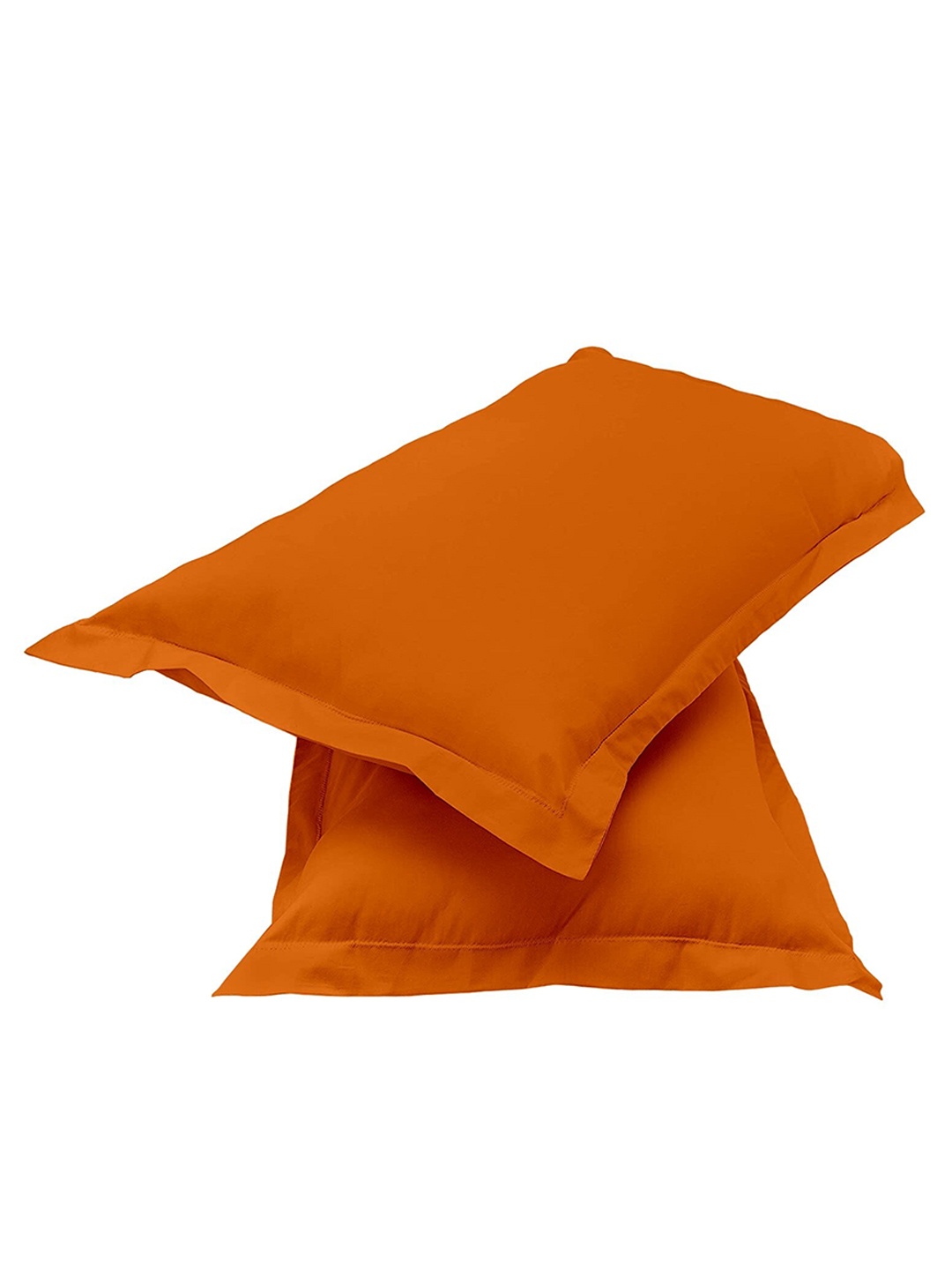 

Sleeping Owls- because your sleep matters Set Of 2 Orange Solid 210 TC Cotton Pillow Cover