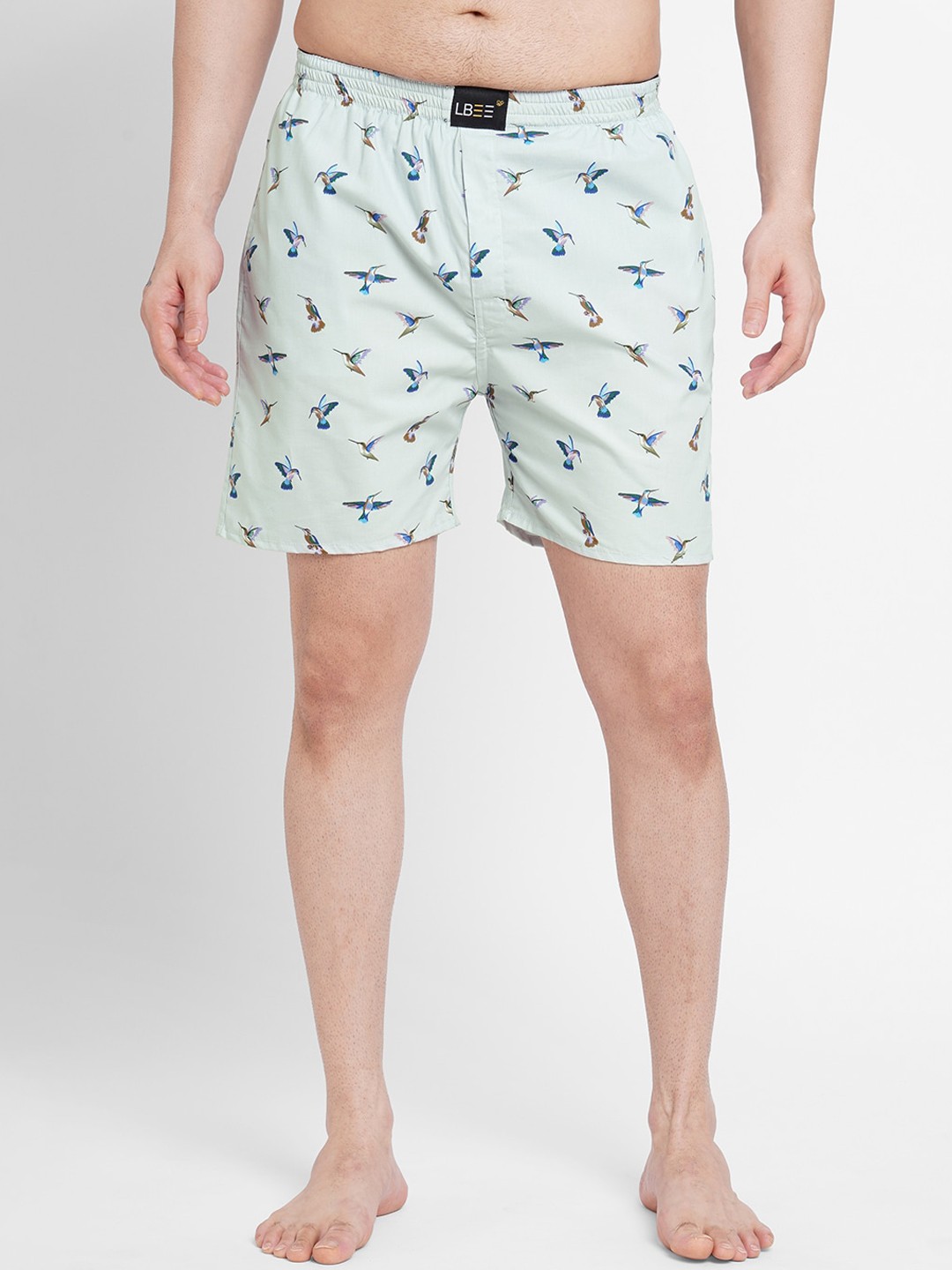 

LBEE Men Blue Printed Cotton Shorts
