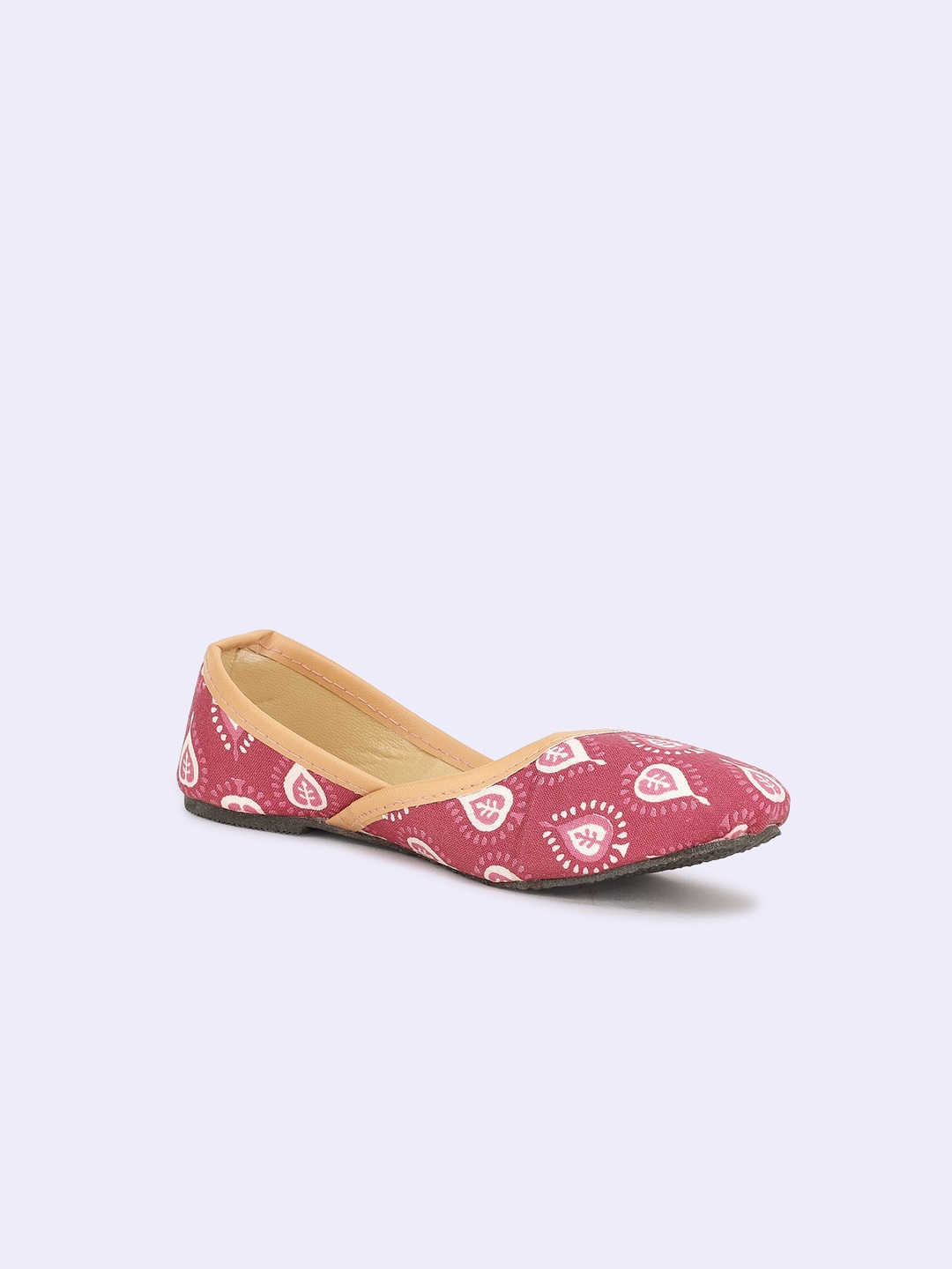 

BownBee Girls Printed Ethnic Mojaris, Pink
