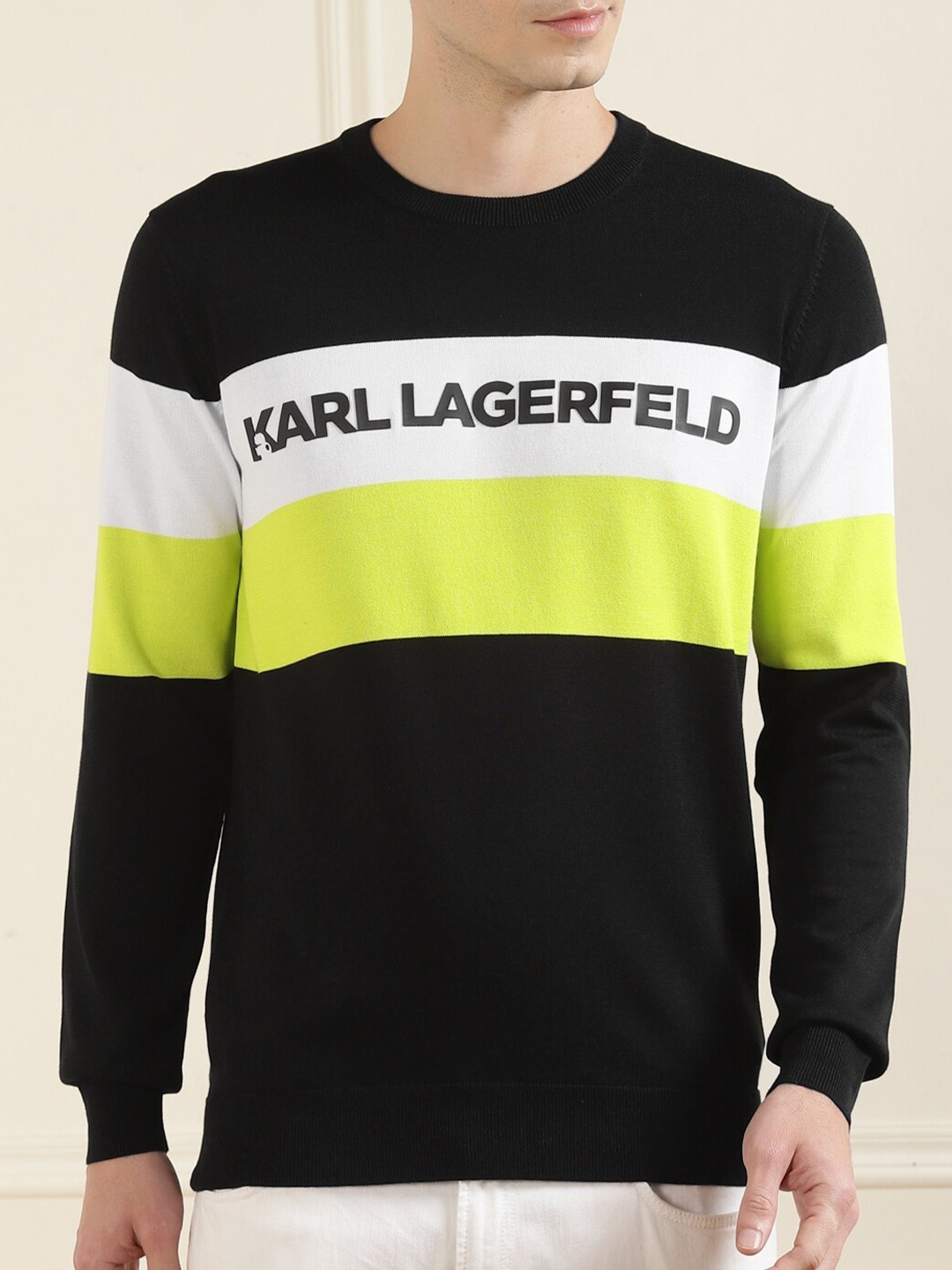 

Karl Lagerfeld Men Yellow Colourblocked Sweatshirt