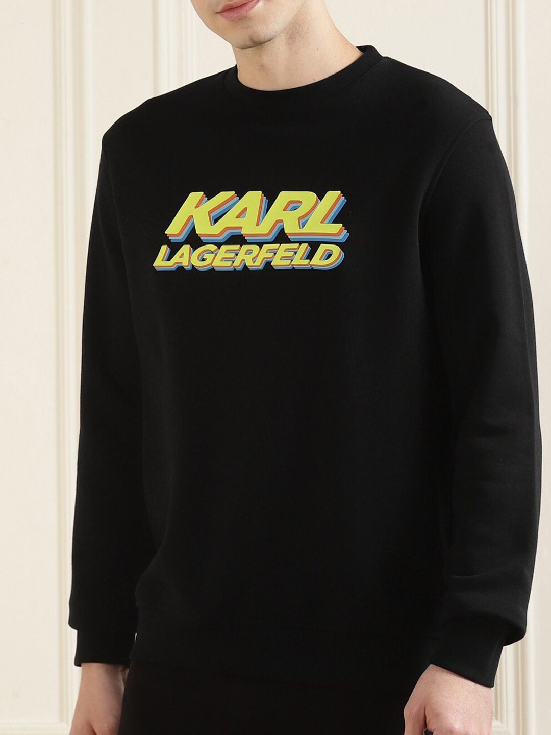 

Karl Lagerfeld Men Black Printed Sweatshirt