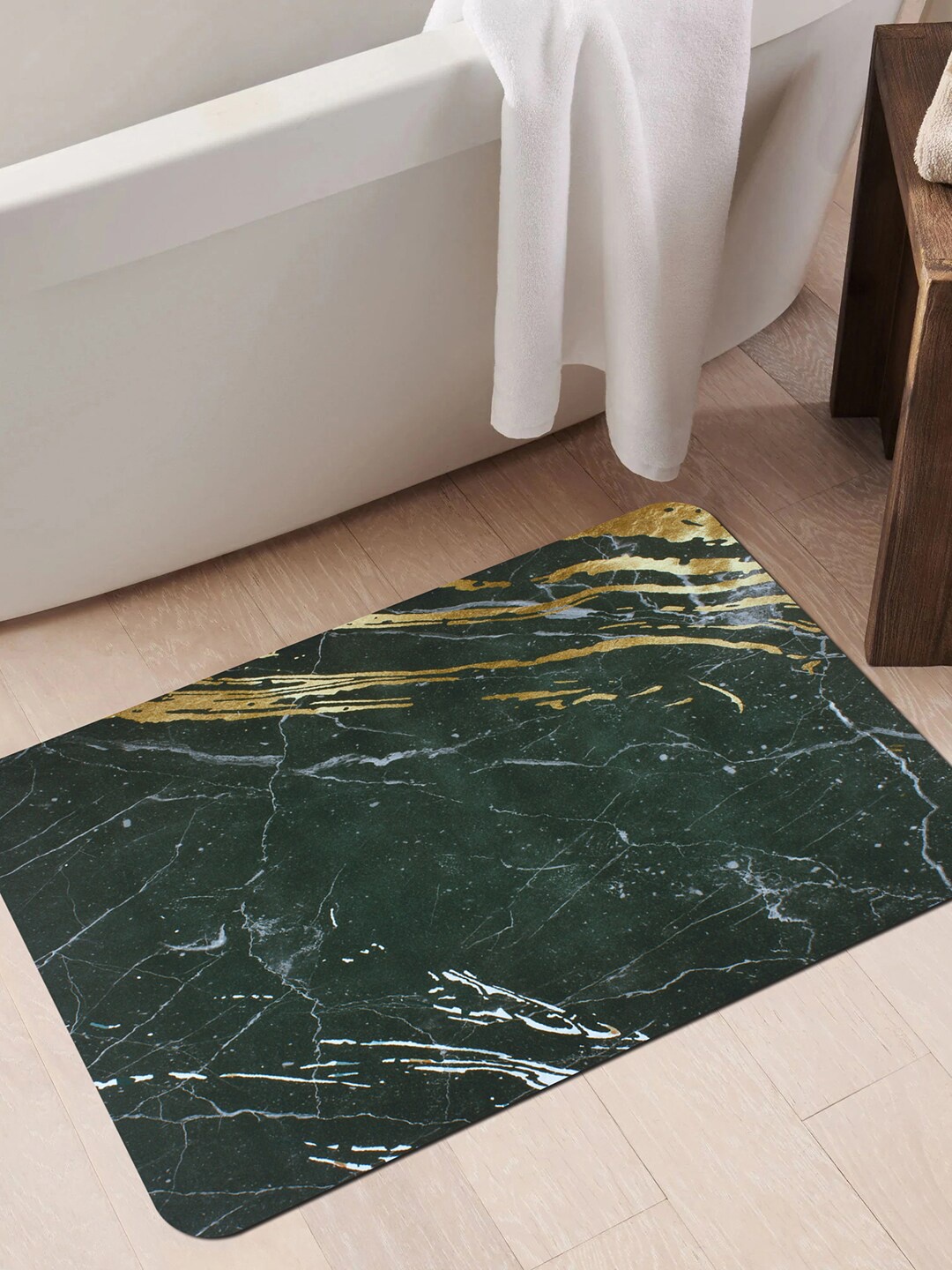 

Story@home Green Printed 210 GSM Microfibre Bath Rug
