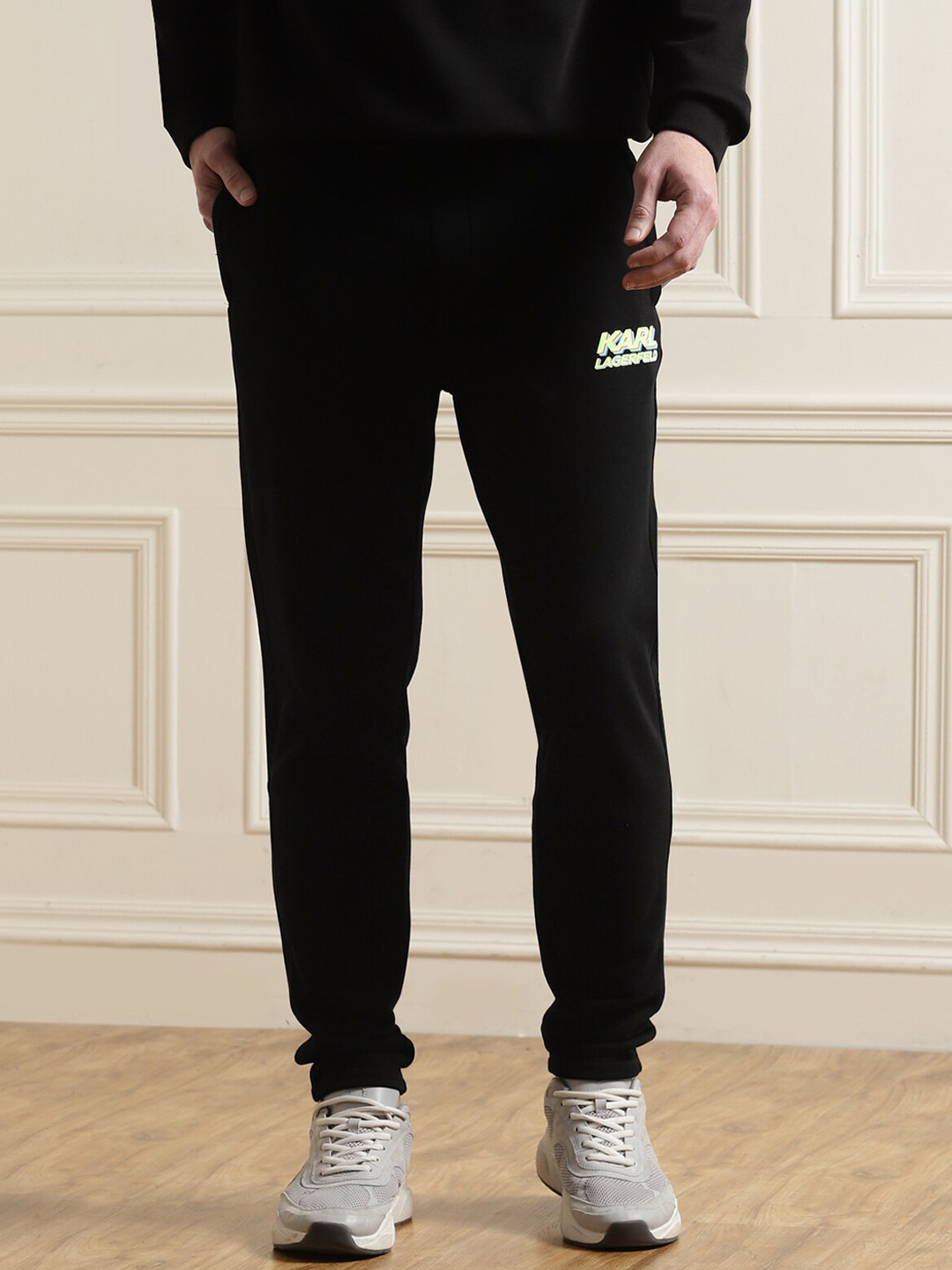 

Karl Lagerfeld Men Black Solid Track Pants