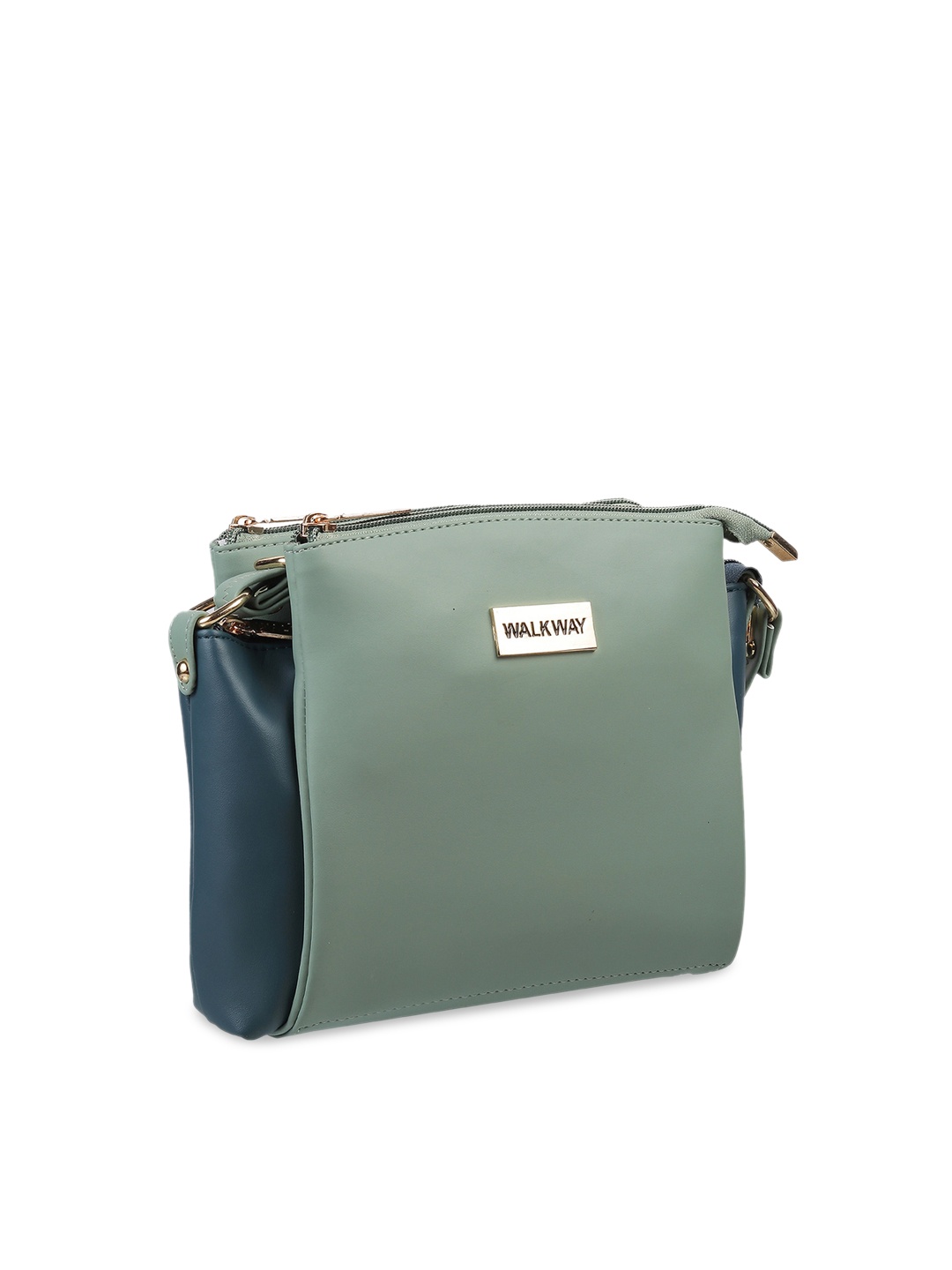 

WALKWAY by Metro Green Structured Tote Bag with Cut Work