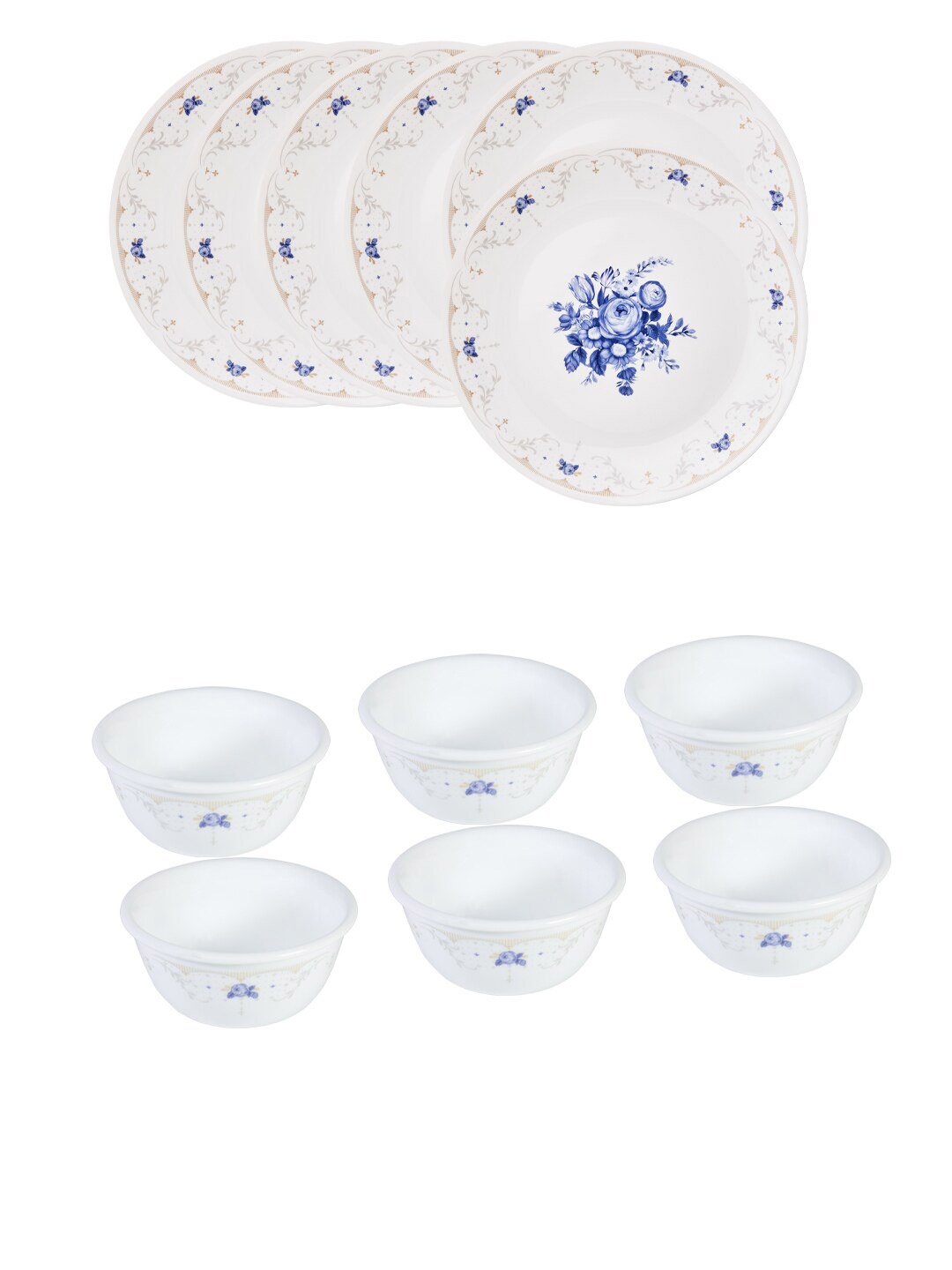

Corelle White12 Pieces Dishwasher & Microwave Safe Vitrelle Glass Dinner Set, White