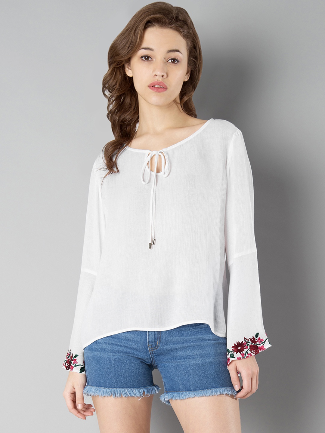 

FabAlley Women White Solid Top