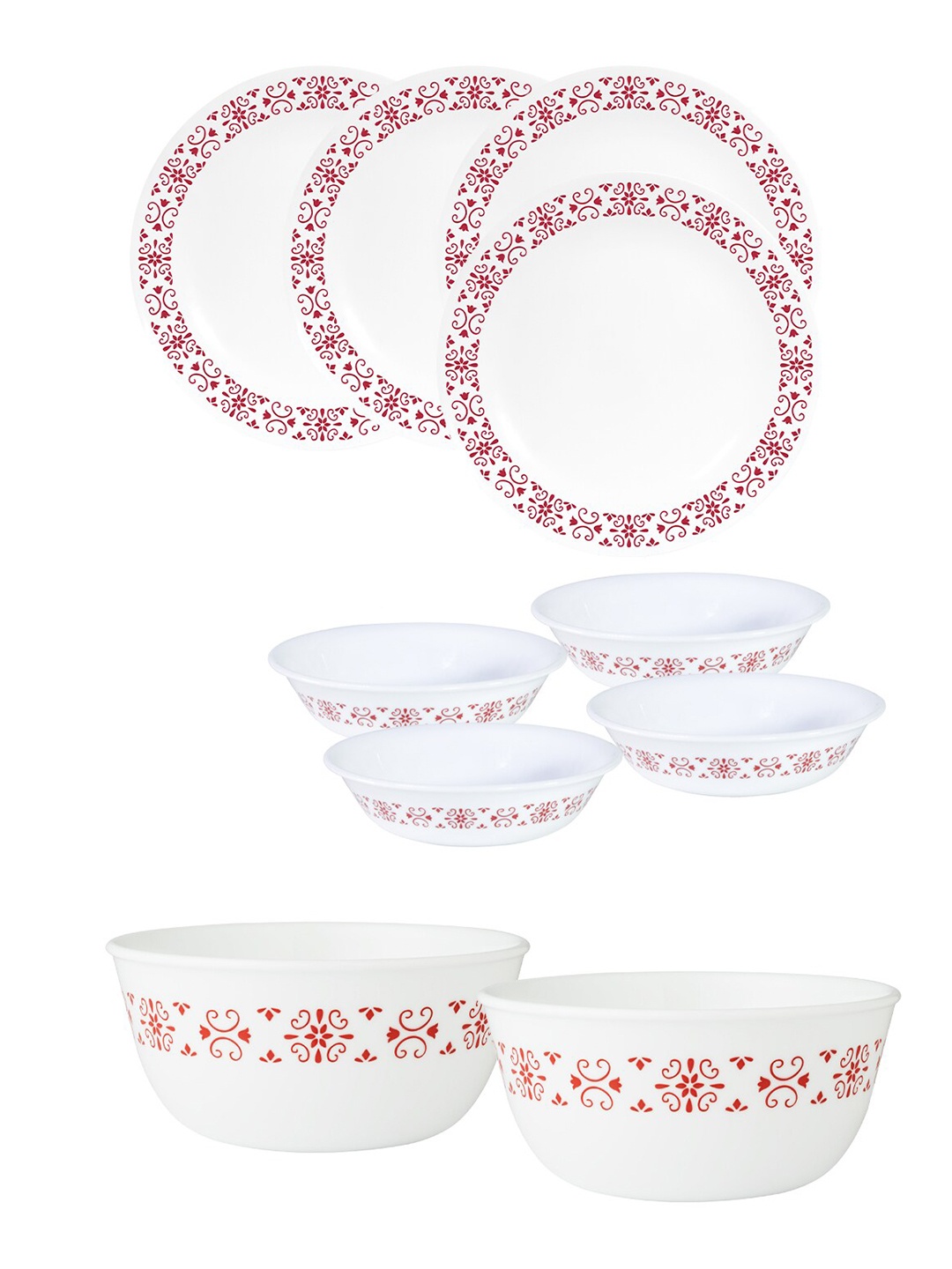 

Corelle White & Pink 10 Pieces Dishwasher & Microwave Safe Vitrelle Glass Dinner Set